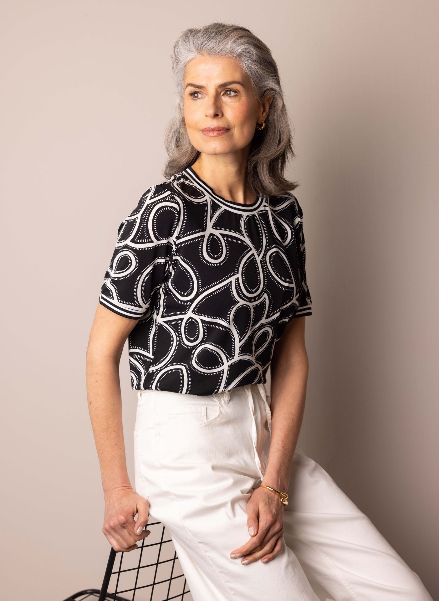 Norah Zwart/wit shirt black/white 217049-031