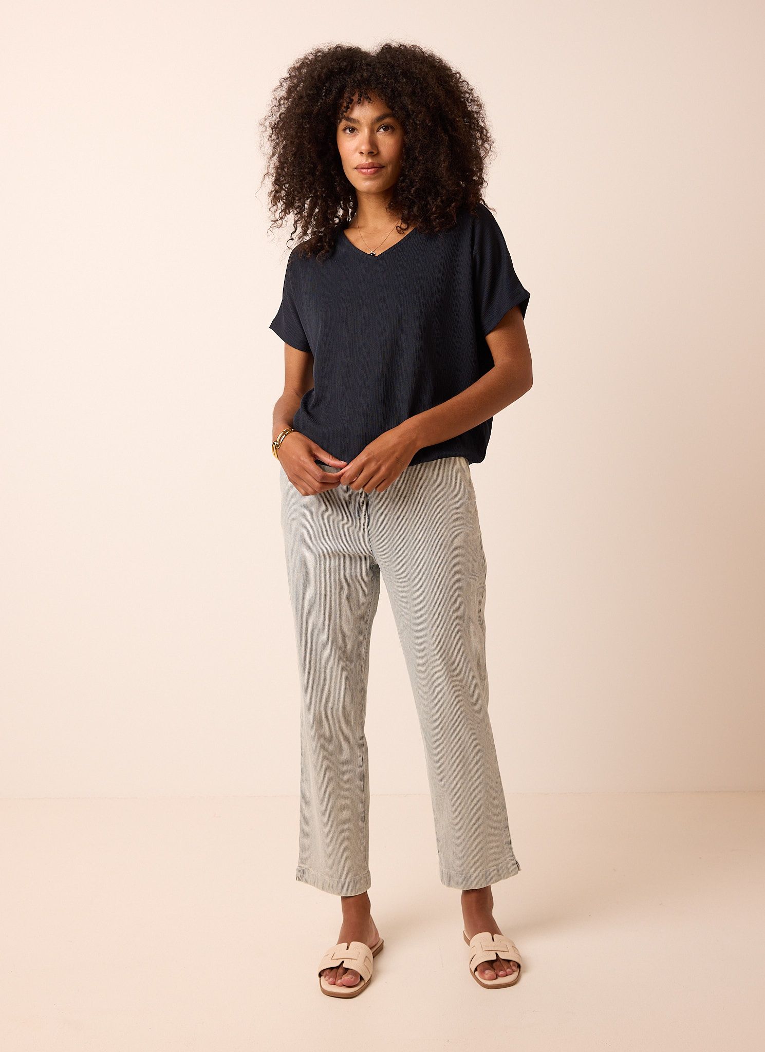 Norah Slim fit jeans | Blauw | Cropped blue/white 217050-431