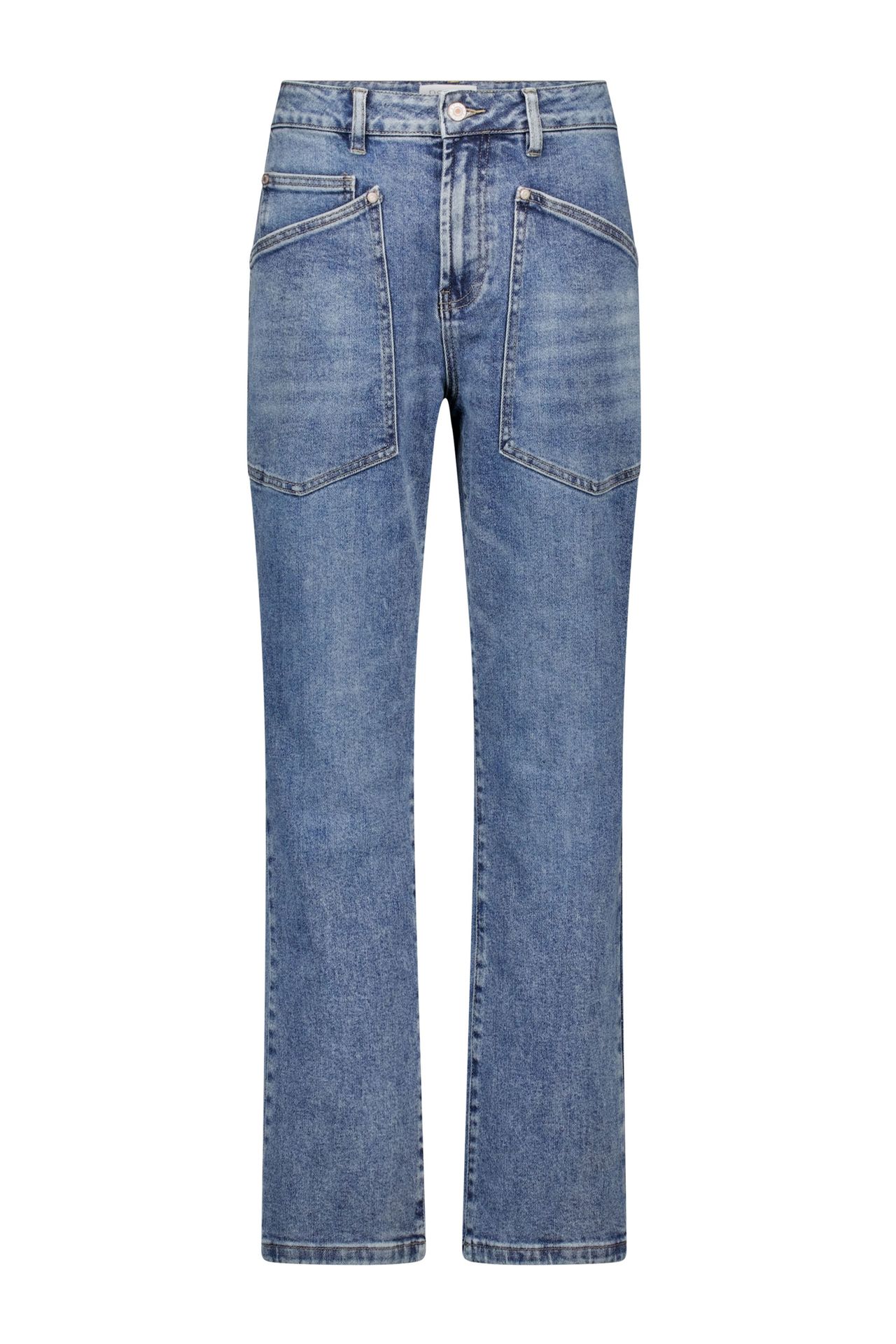 Norah Blauwe losse jeans met stoere zakken denim blue 217056-472