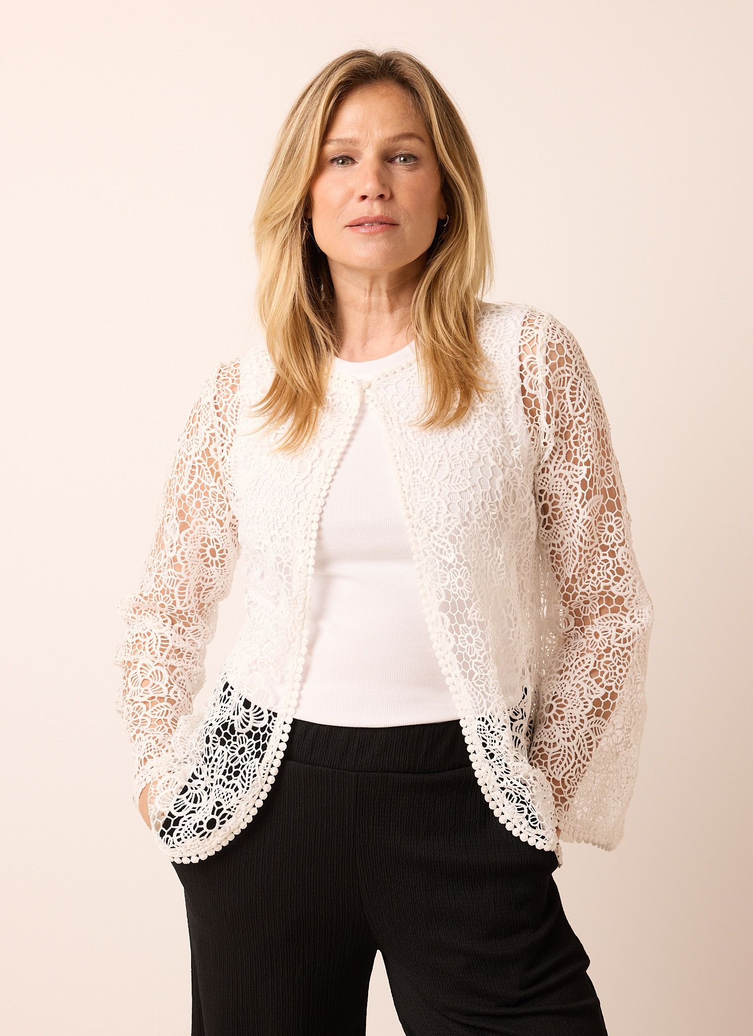 Norah Opengewerkt wit vest off-white 217072-101