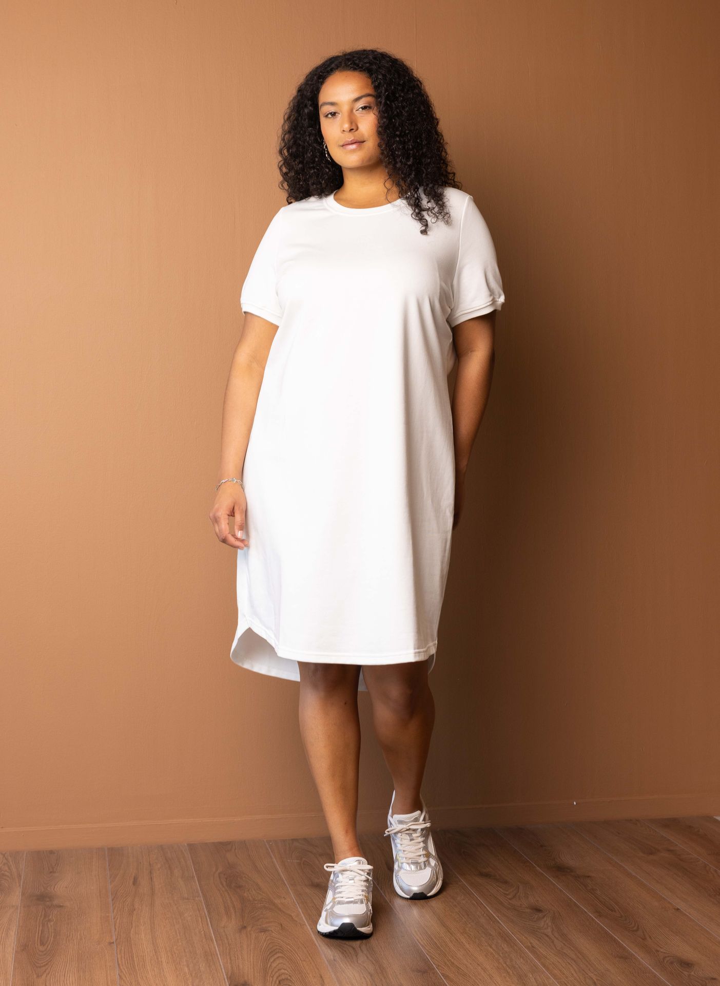 Norah Off-white sweater midi jurk off-white 217073-101