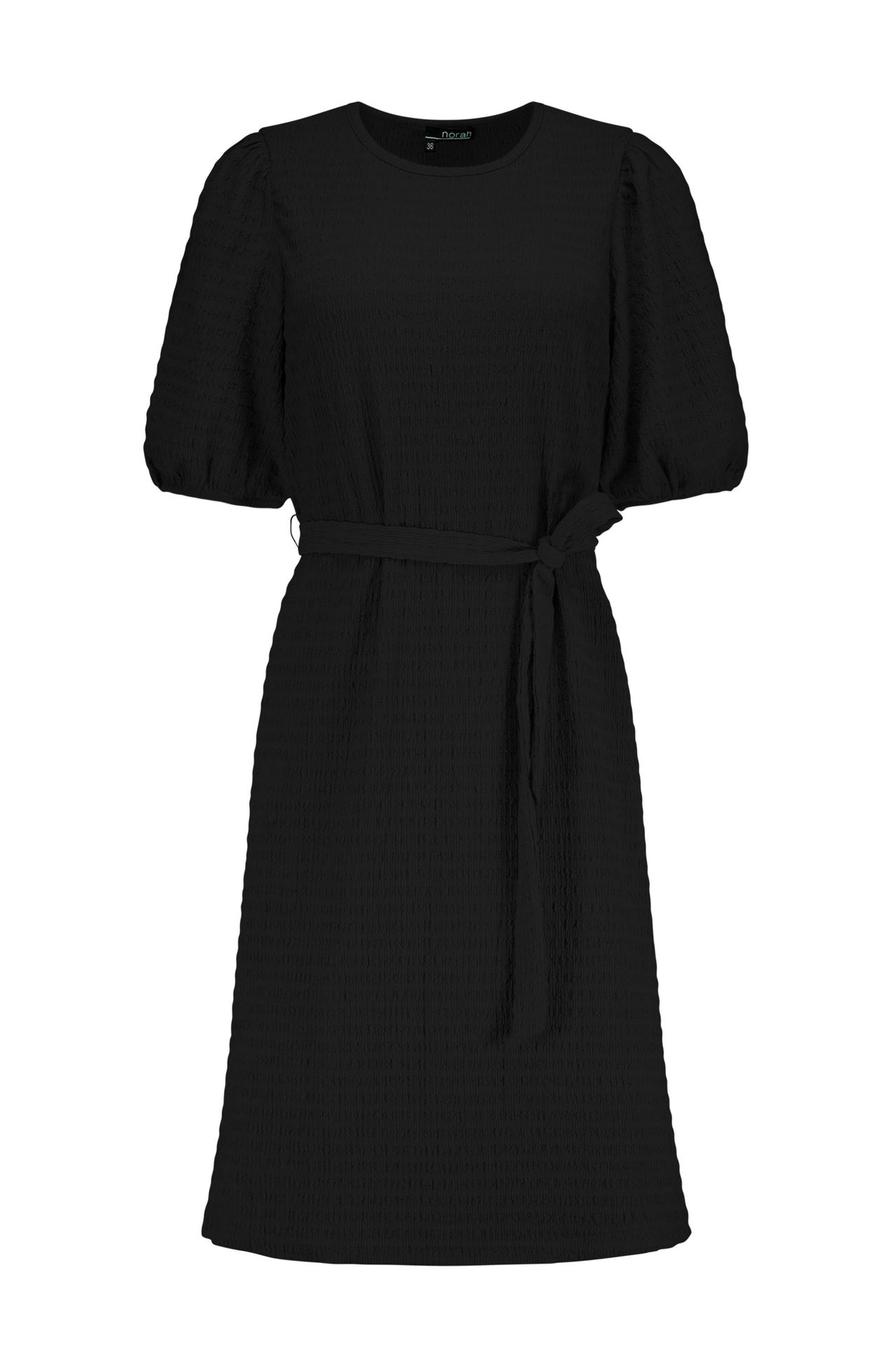 Norah Zwarte midi jurk met ceintuur black 217080-001-42