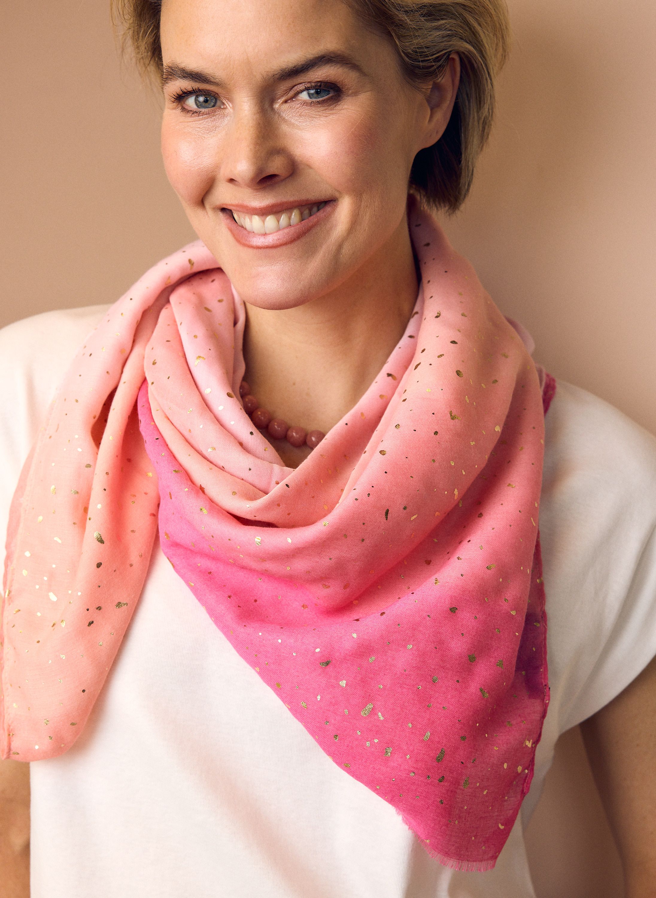 Norah Roze/oranje sjaal pink/orange 217085-937