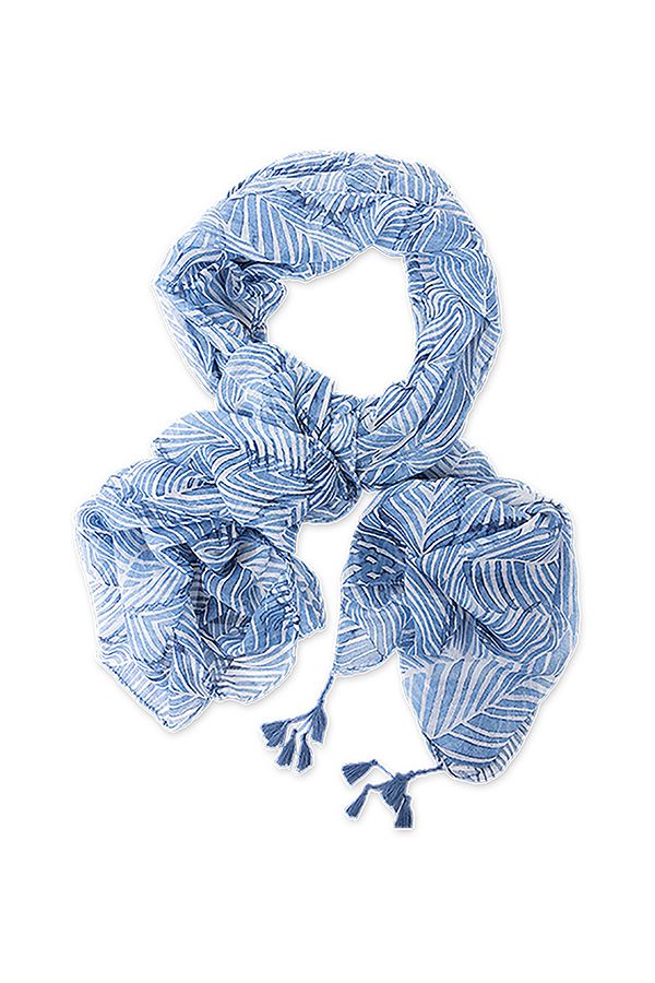 Norah Blauwe sjaal met grafische print blue 217089-400-ONE