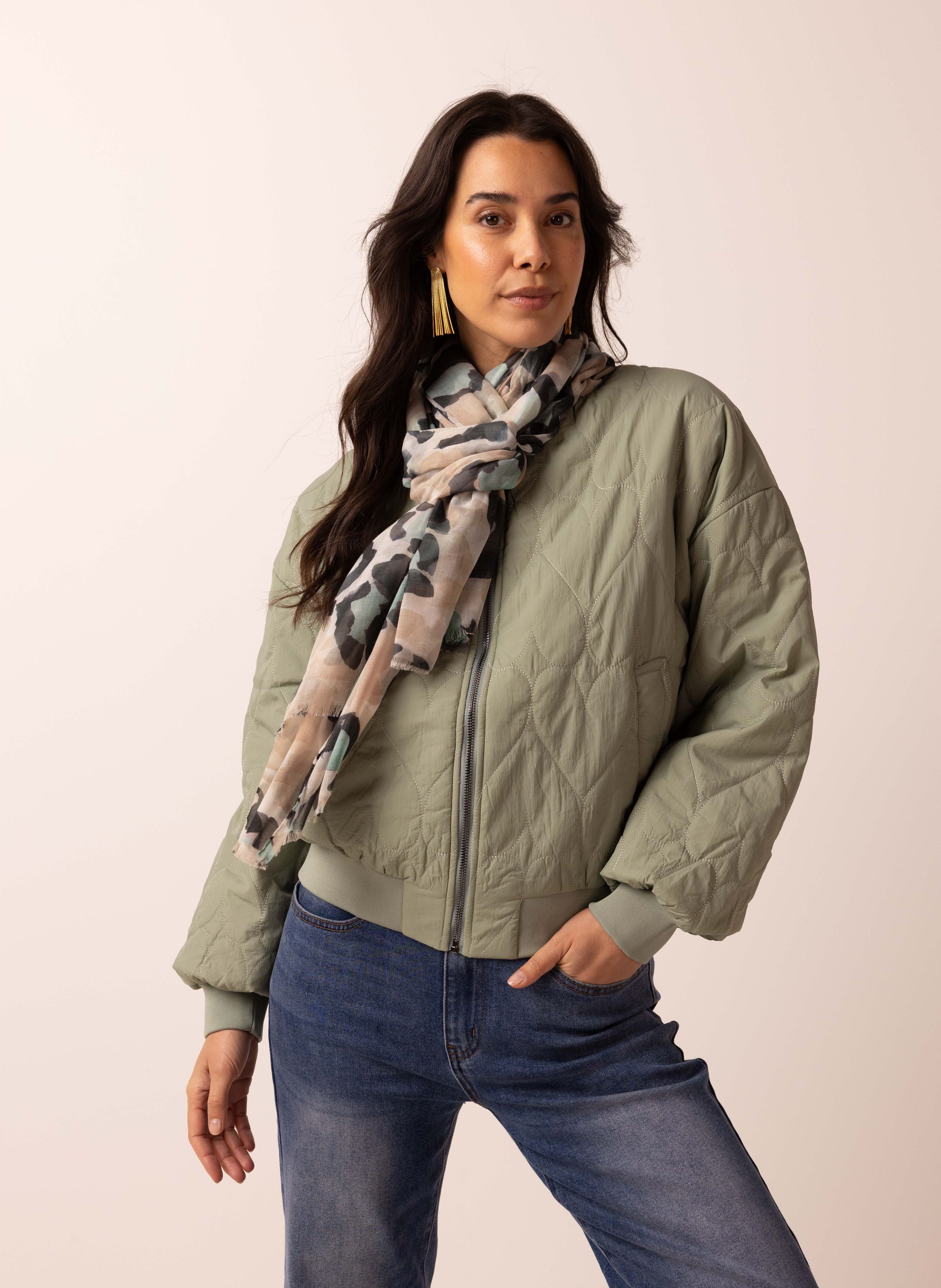 Norah Fijngeweven sjaal met luipaardprint sand multicolor 217091-121