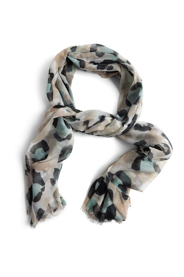 Norah Fijngeweven sjaal met luipaardprint sand multicolor 217091-121