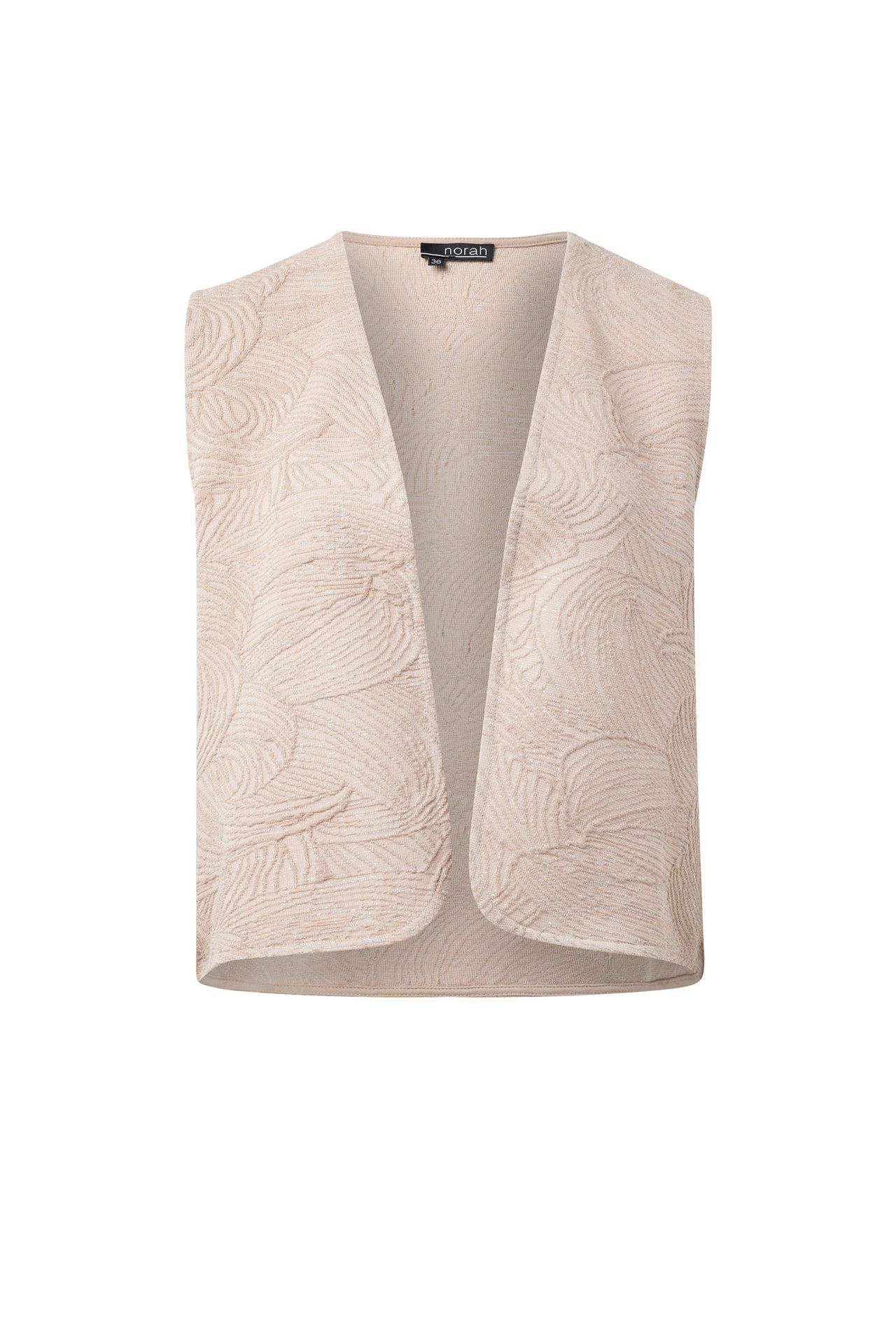 Norah Lichtbruin gilet oyster 217096-109