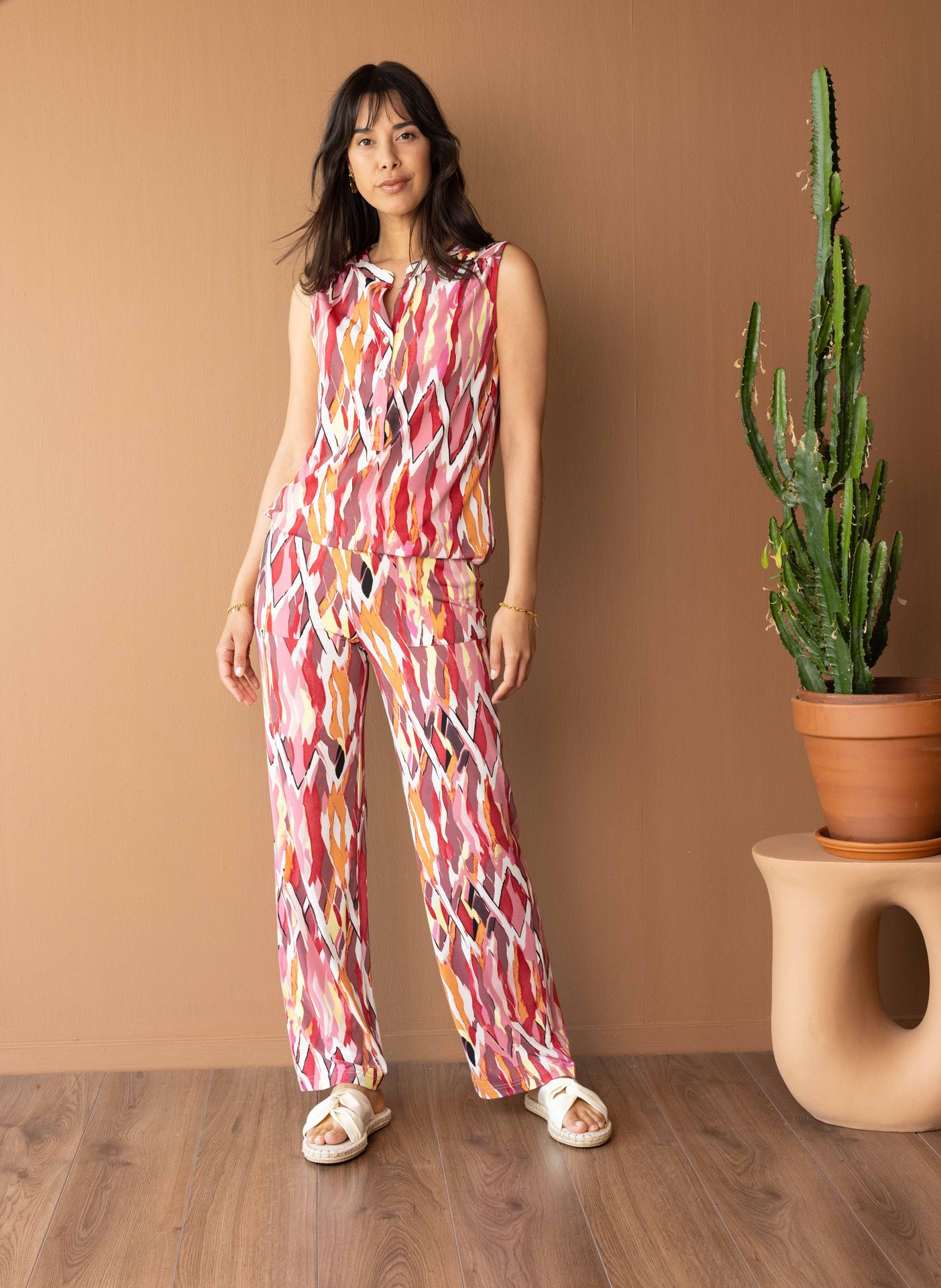 Norah Meerkleurige rechte broek multicolor 217097-002