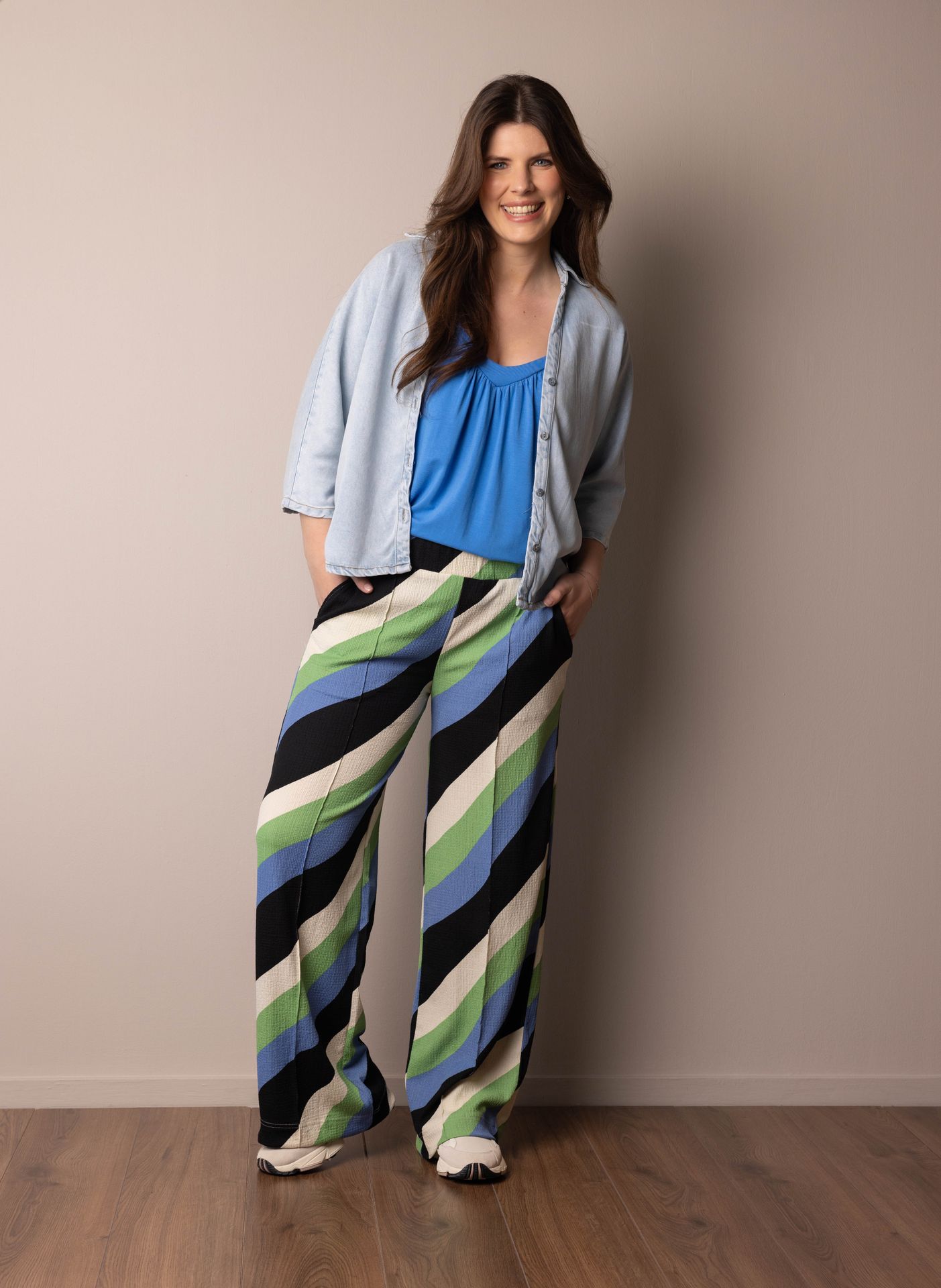 Norah Gestreepte rechte broek multicolor 217109-002-48