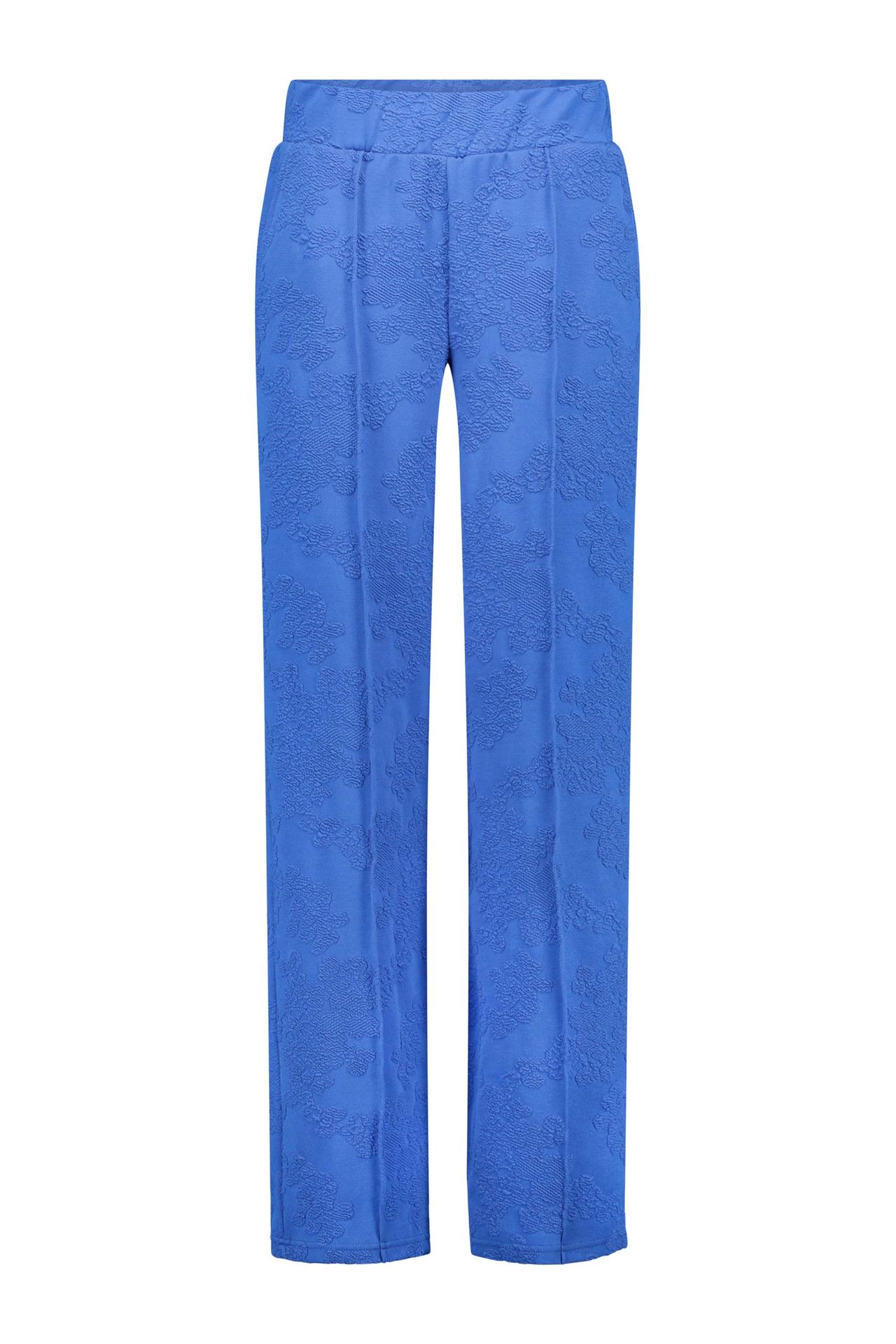 Norah Blauwe rechte broek met structuur royal blue 217117-466