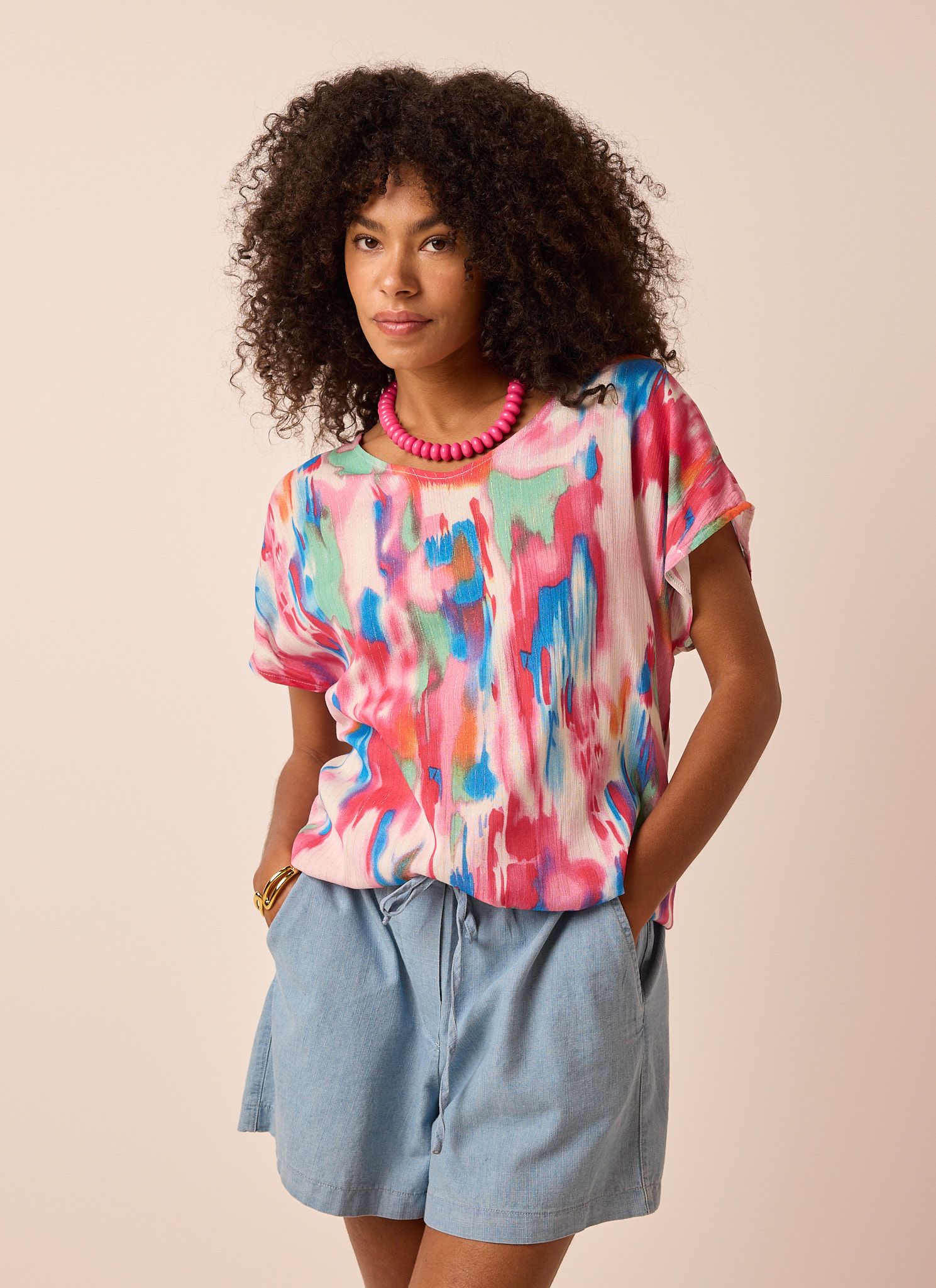 Norah Kleurrijke top met grafische print multicolor 217121-002