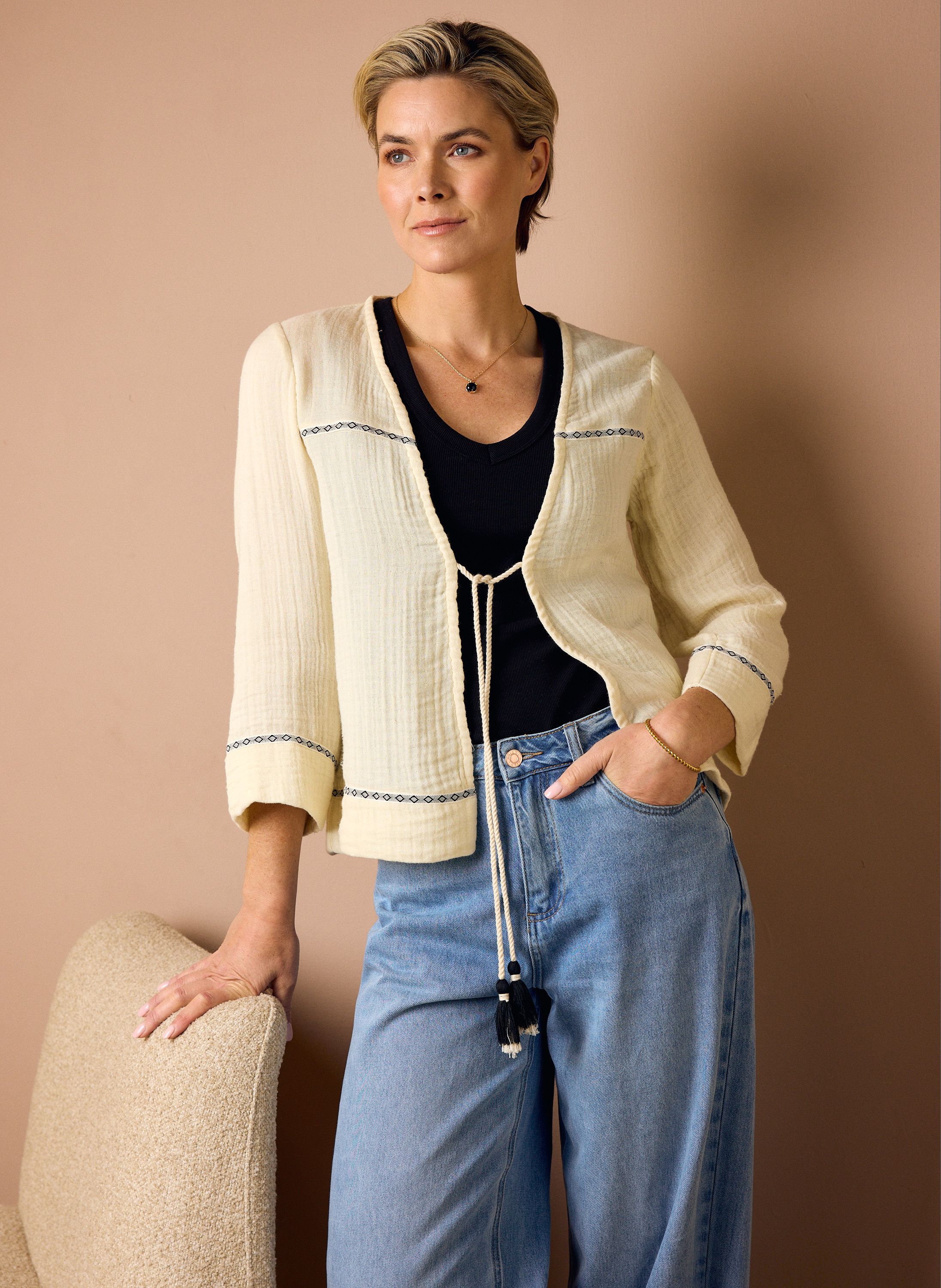 Norah Ecru mousseline blouse ecru 217126-102