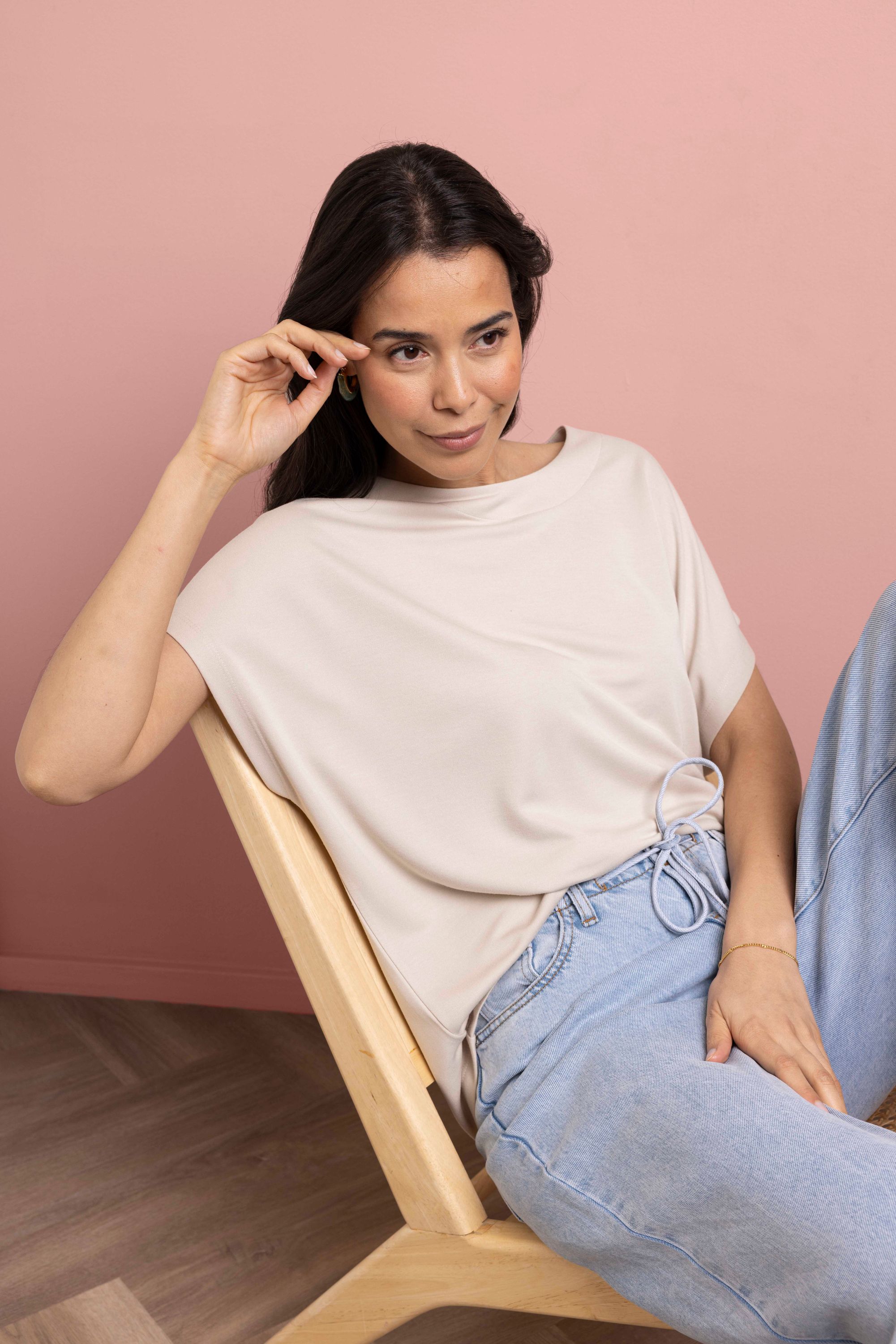 Mila shirt zandkleurig