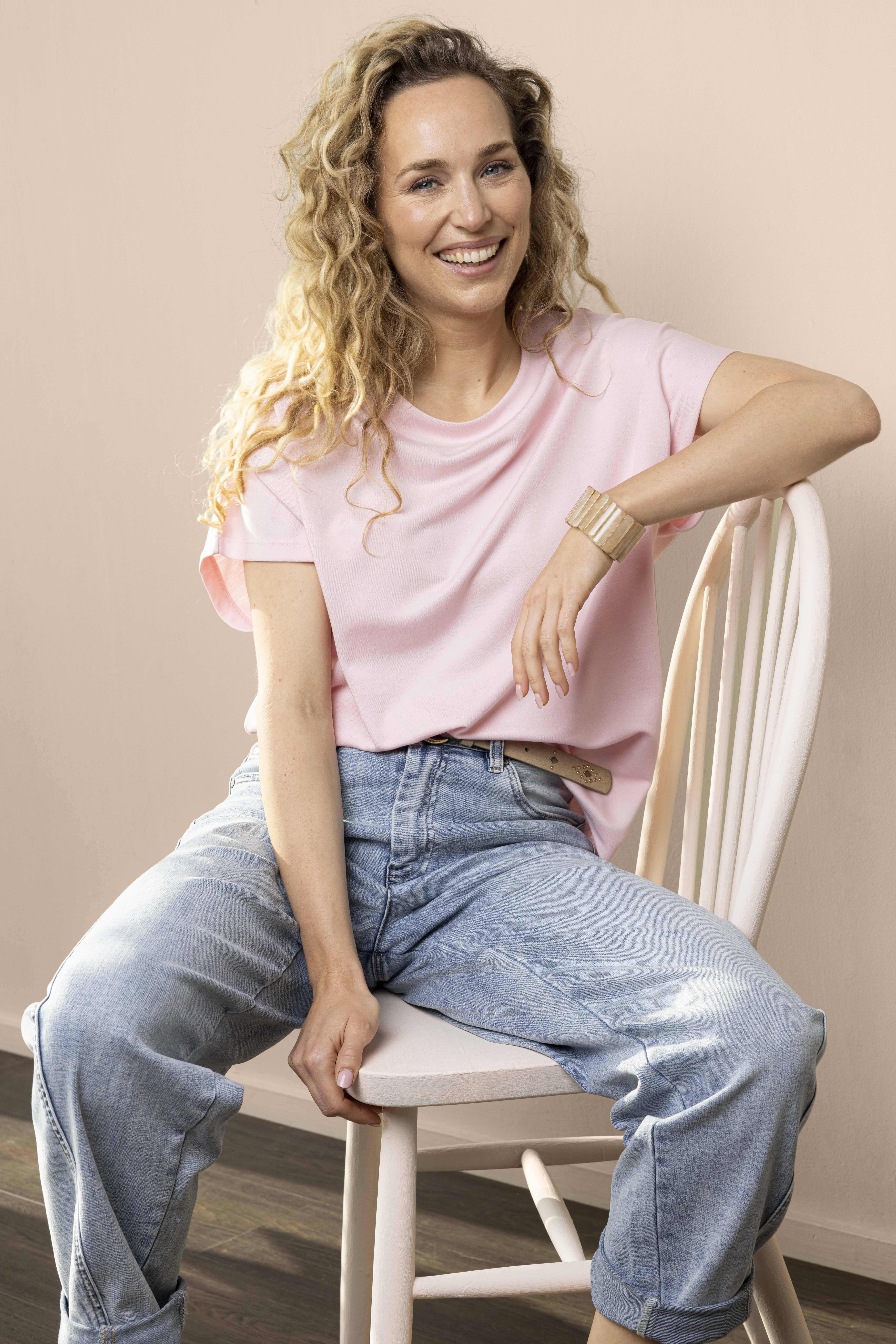 Mila shirt lichtroze | Norah Dameskleding maat 34 t/m 48