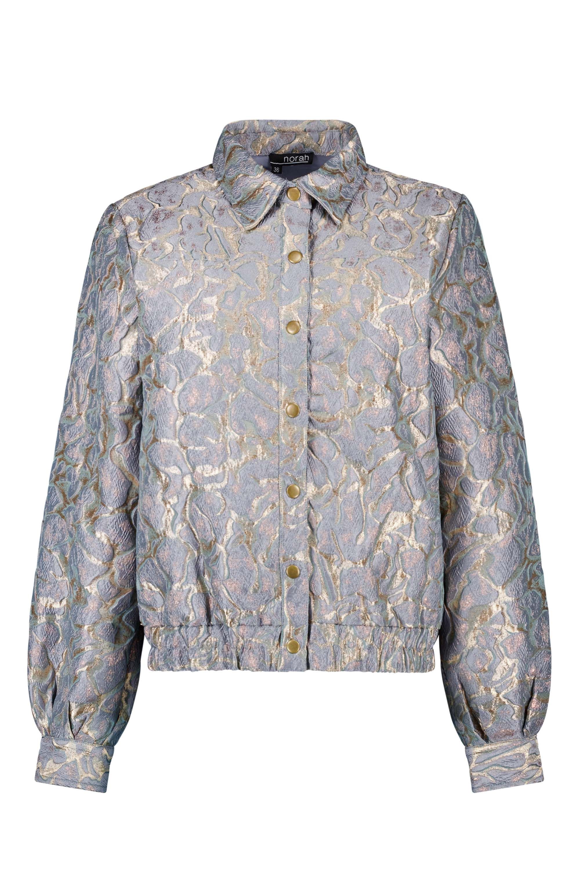 Norah Blauw/goudkleurig jasje met glans metal blue 217130-405-38