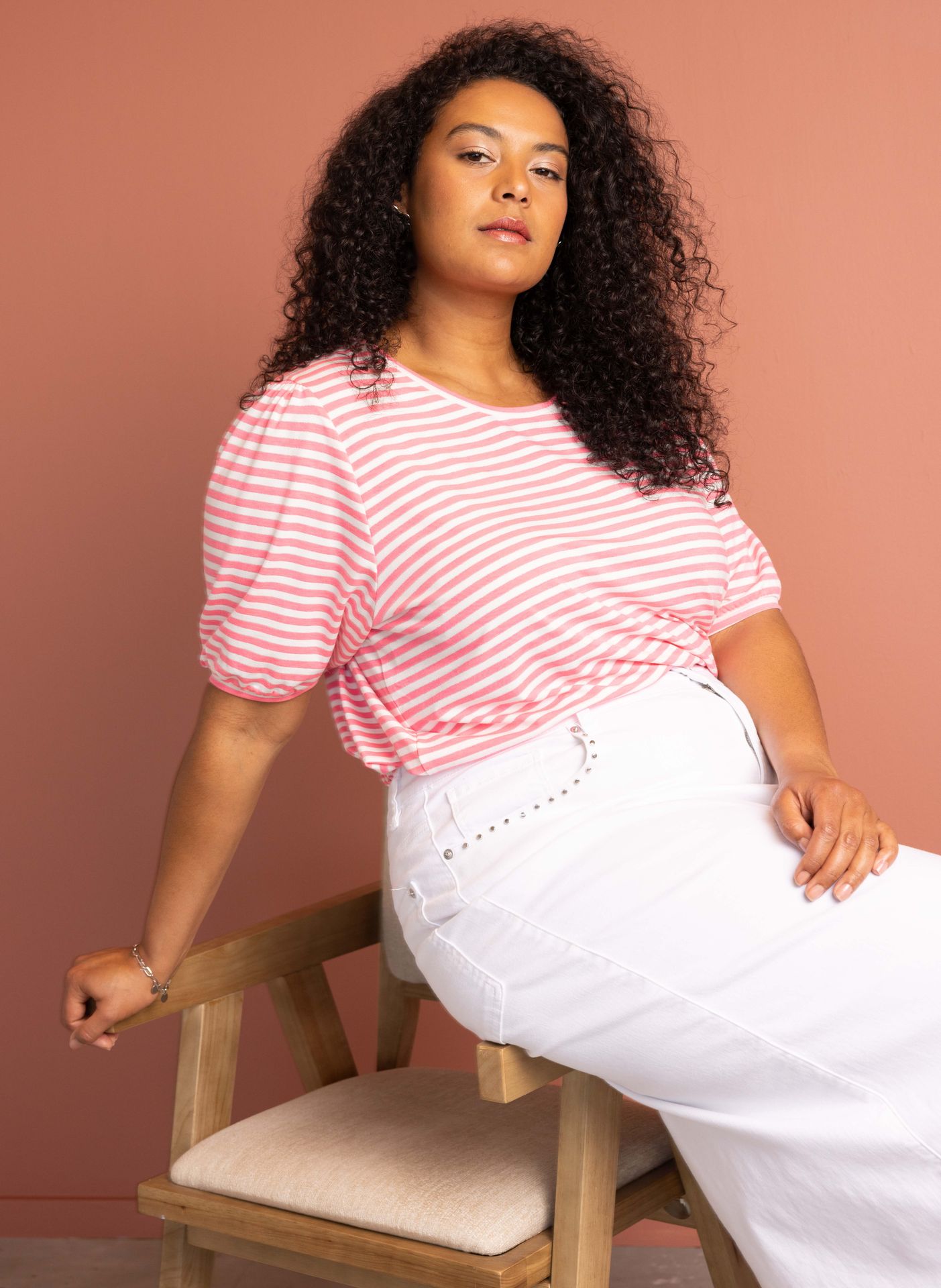 Norah Gestreept shirt pink/white 217140-931