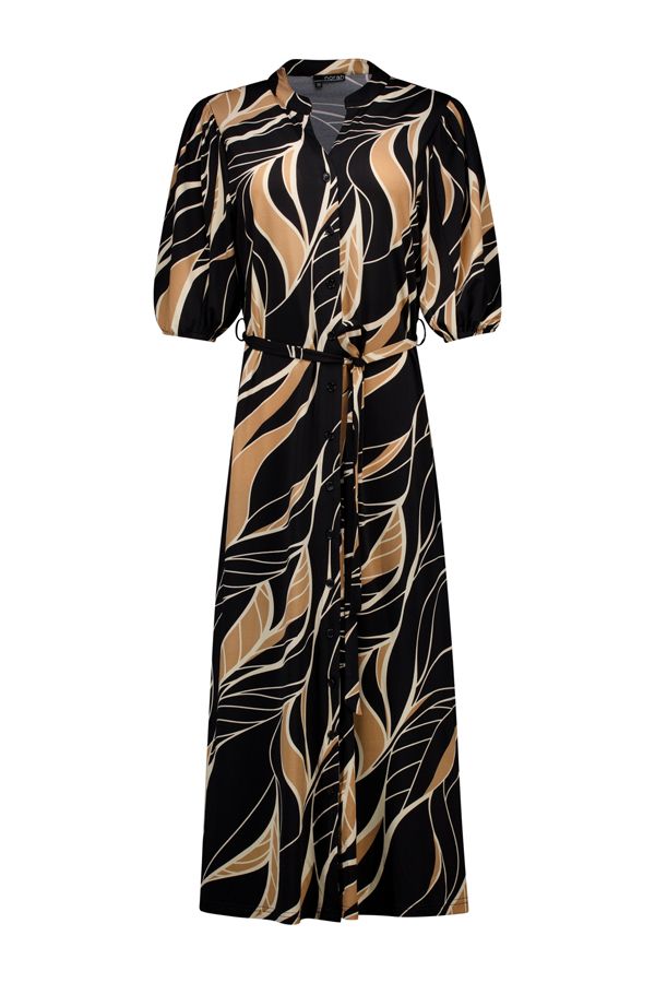 Norah Maxi jurk met grafische print black/sand 217143-030