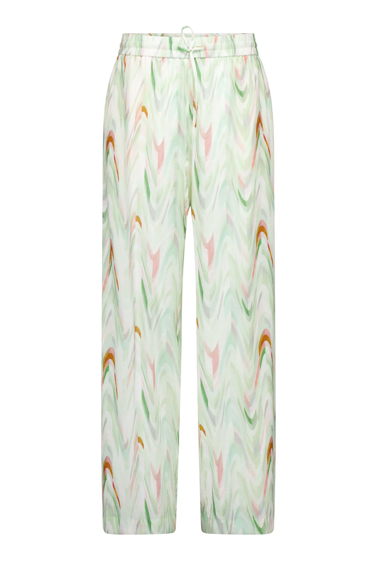 Norah Meerkleurige wijde broek met kleurrijk patroon green multicolor 217160-520