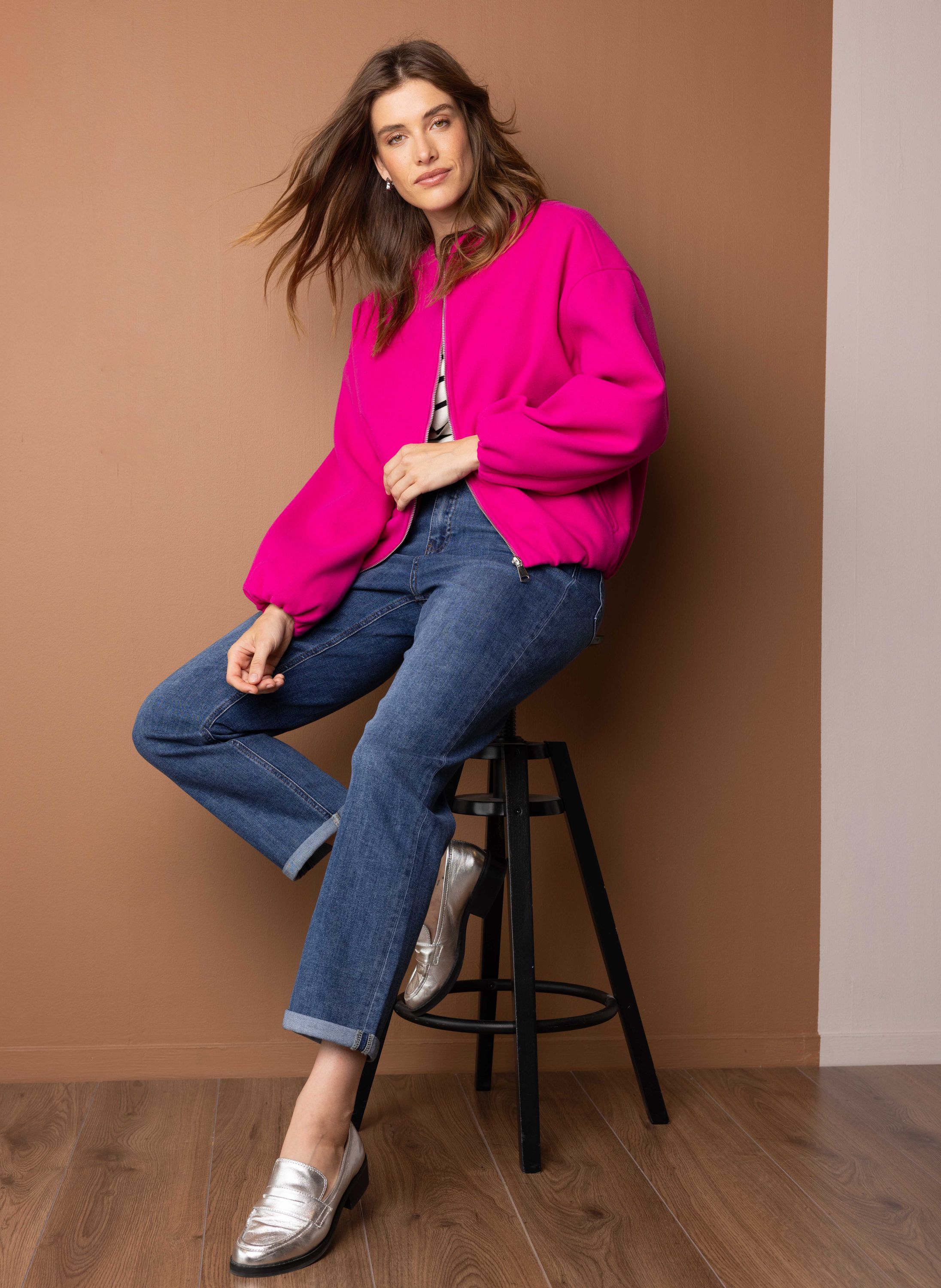 Norah Roze bomberjas van een zachte stof pink 217168-900-38-40