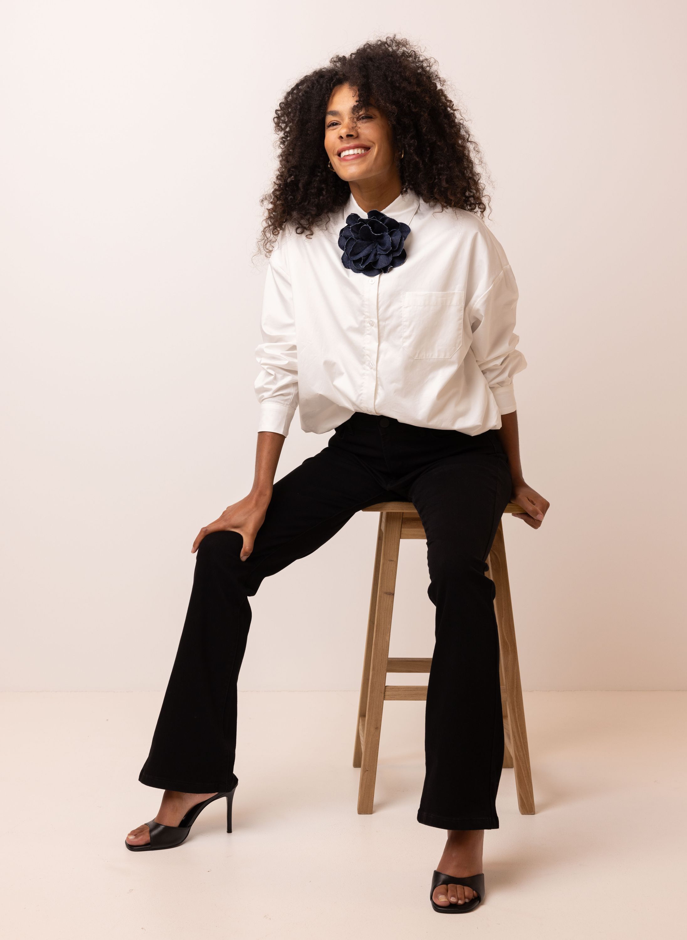 Norah Flora jeans | Flared | Zwart | L34 black 217170-001