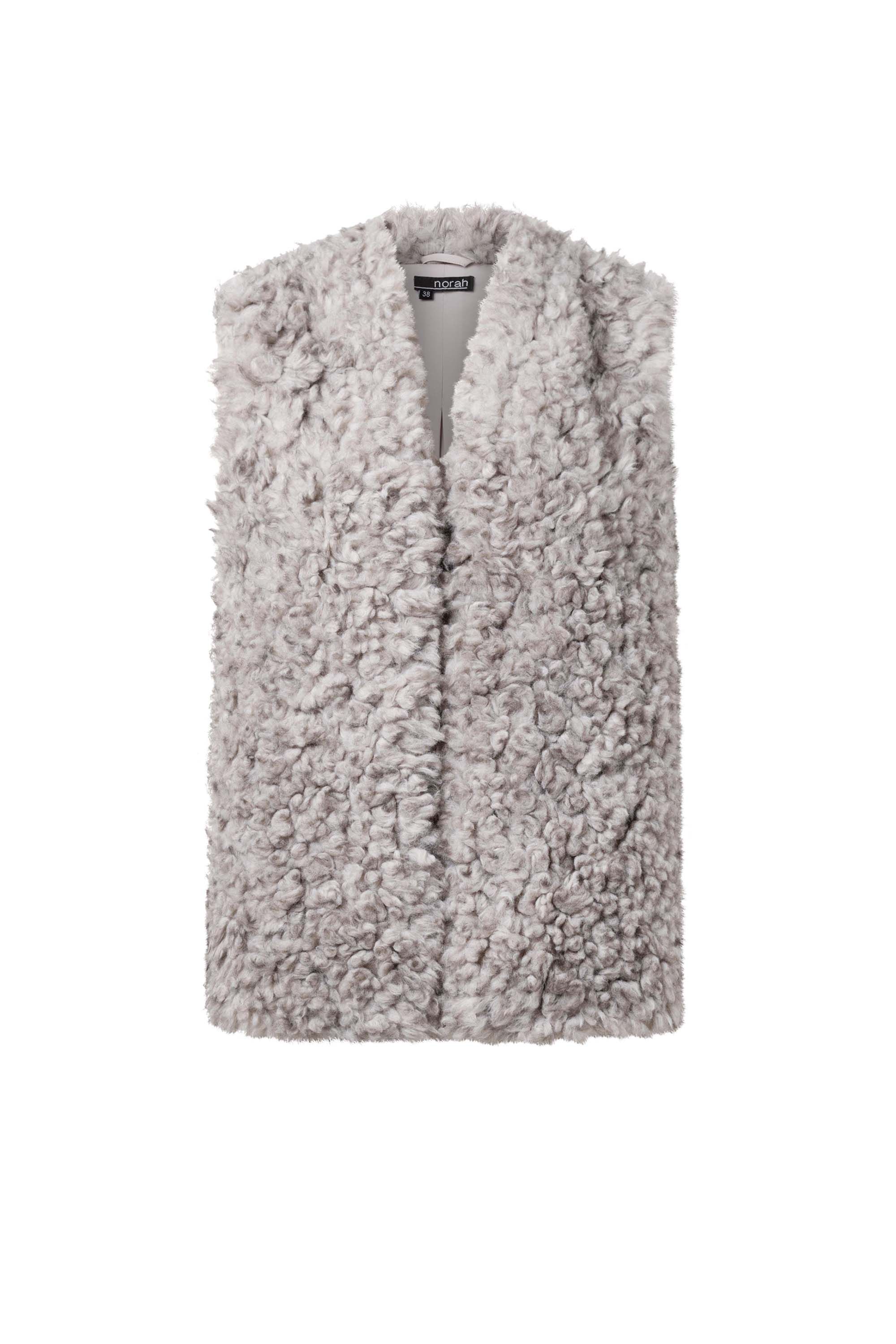 Norah Grijs gilet van imitatiebont grey melange 217175-050