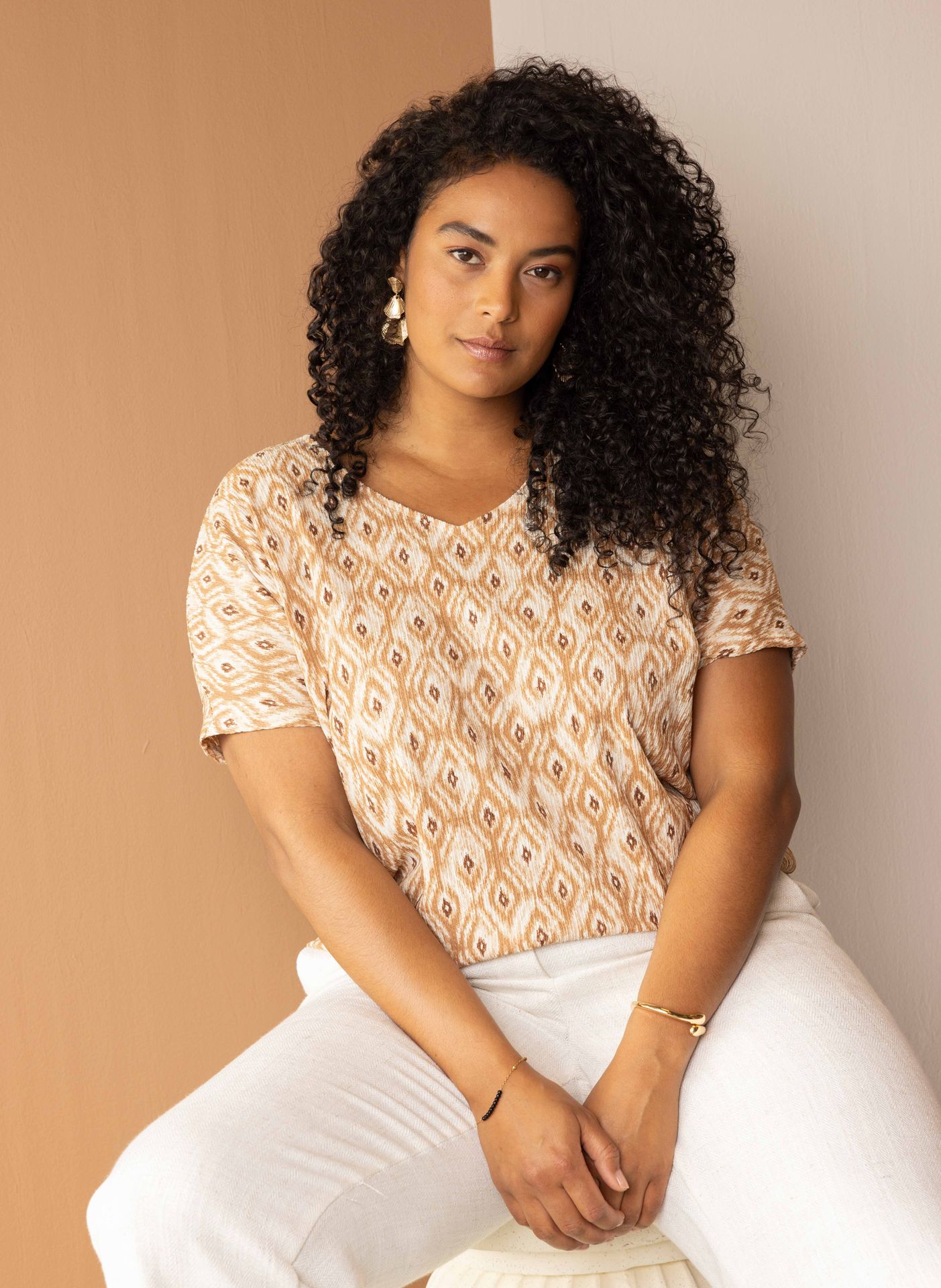 Norah Meerkleurig shirt brown multicolor 217183-220