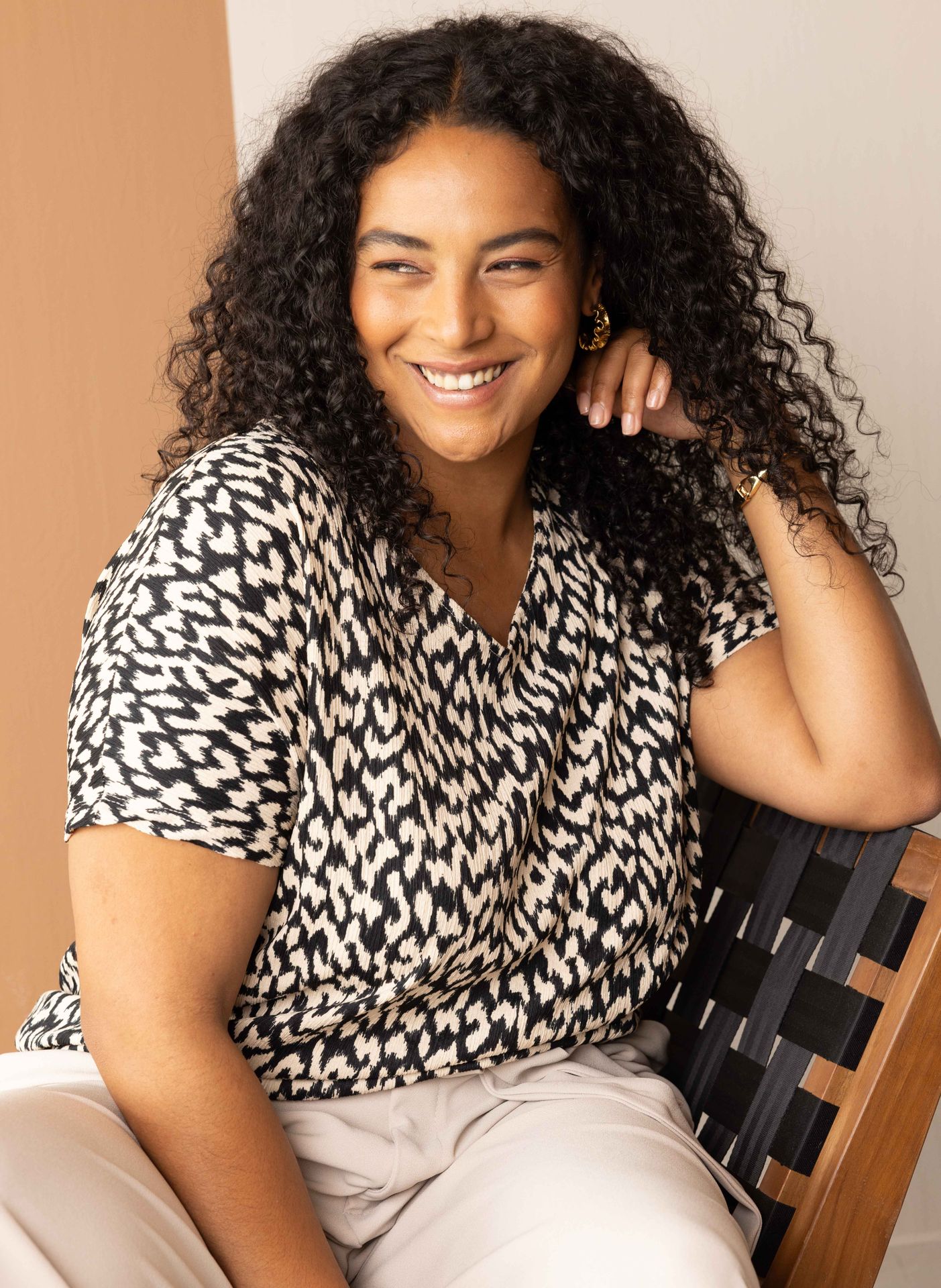 Norah Meerkleurig shirt black/ecru 217185-041