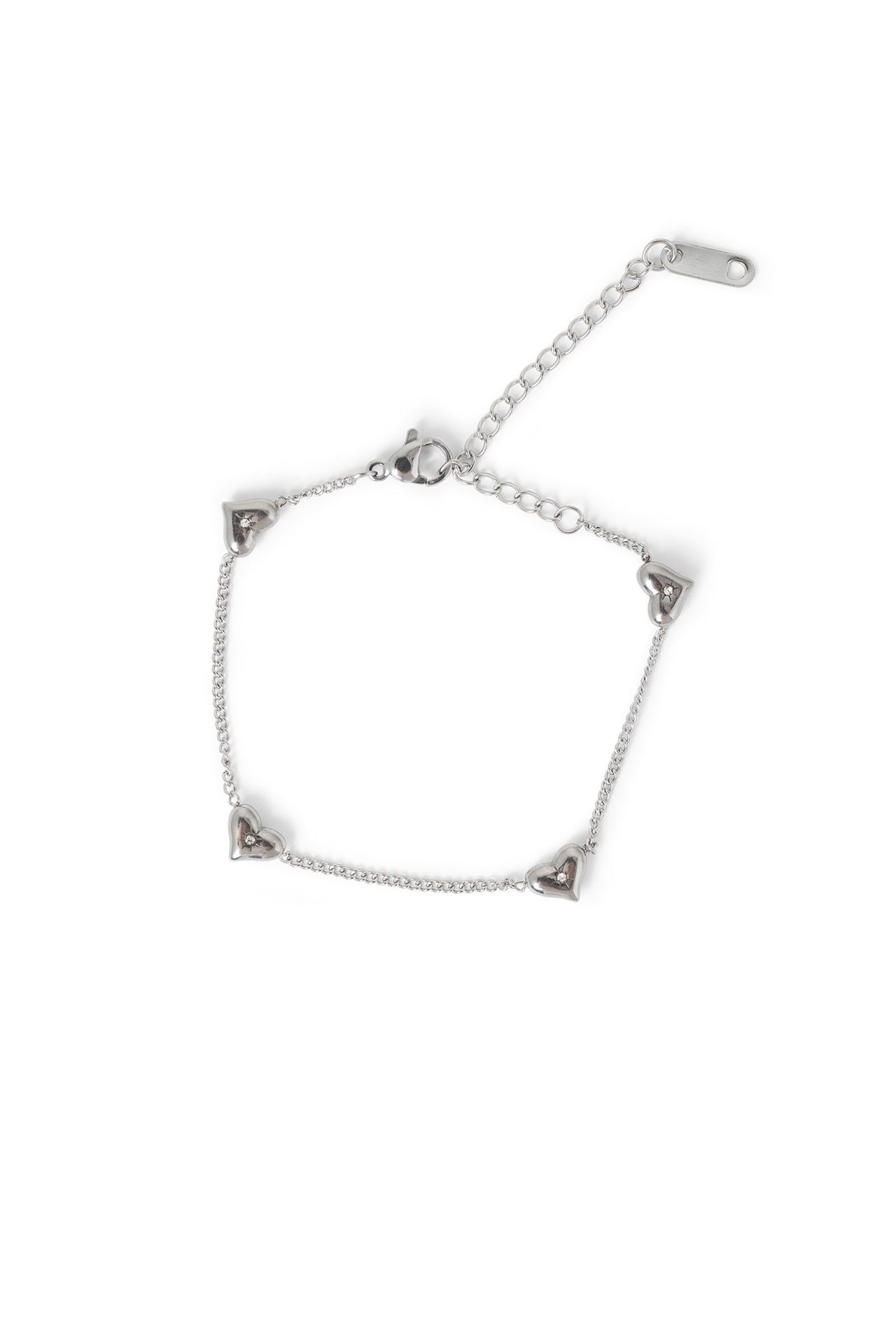 Norah Zilverkleurige armband met hartjes silver 217196-099