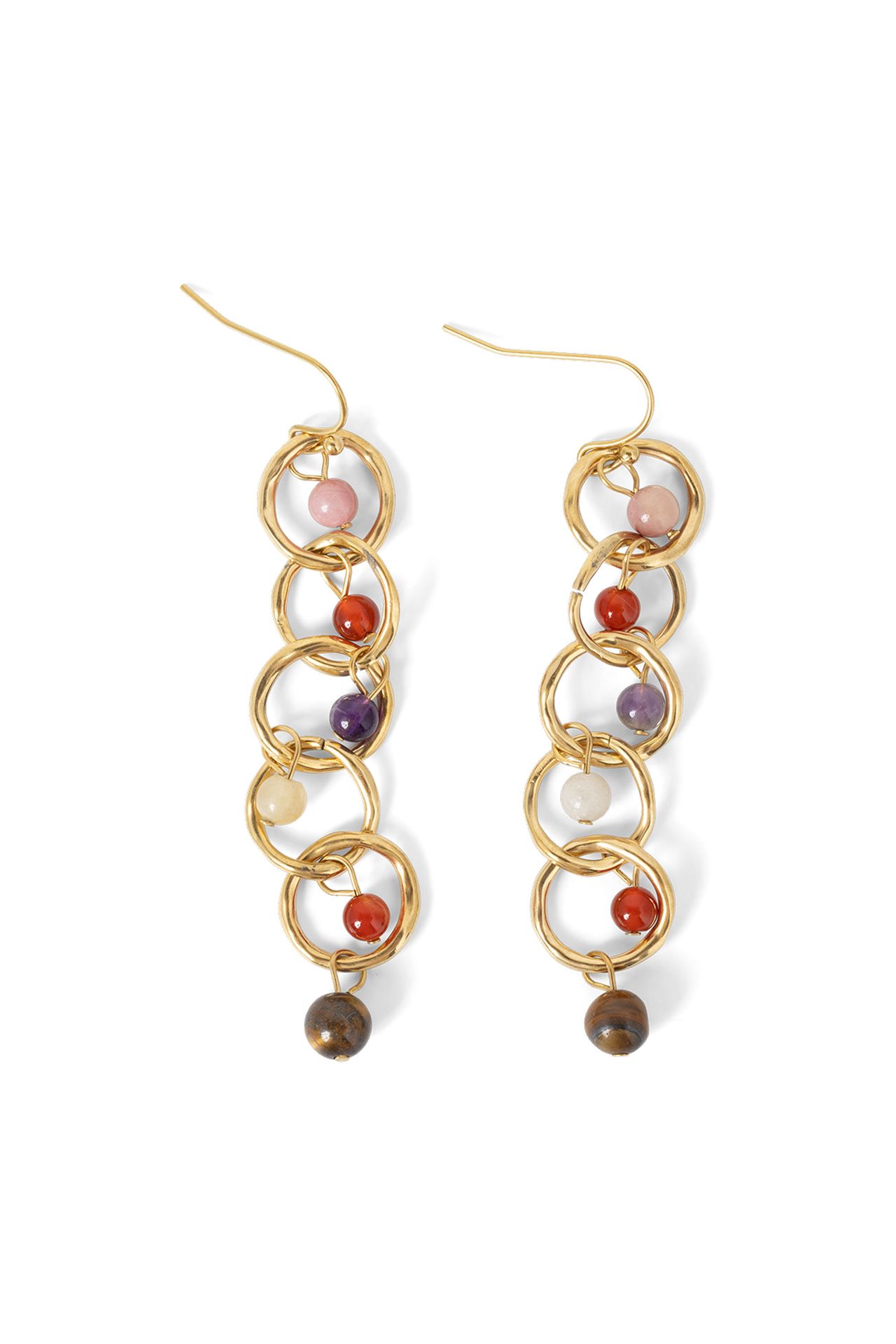 Norah Goudkleurige oorbellen met kralen gold 217208-199