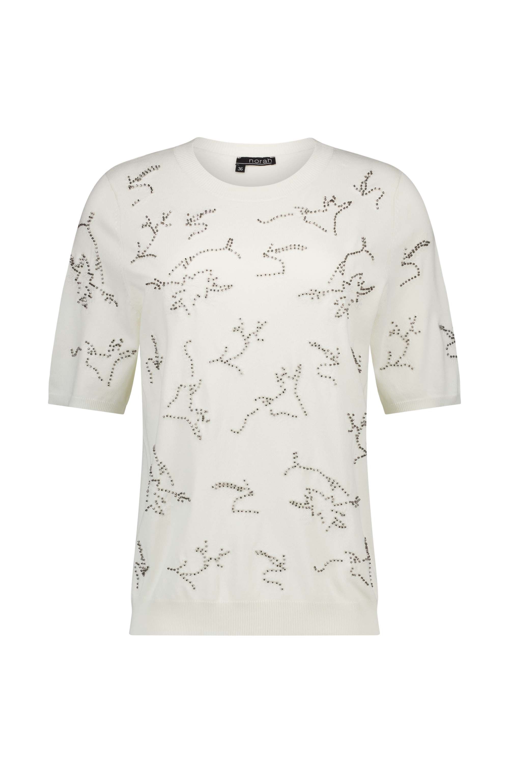 Norah Off-white trui met steentjes off-white 217250-101-44