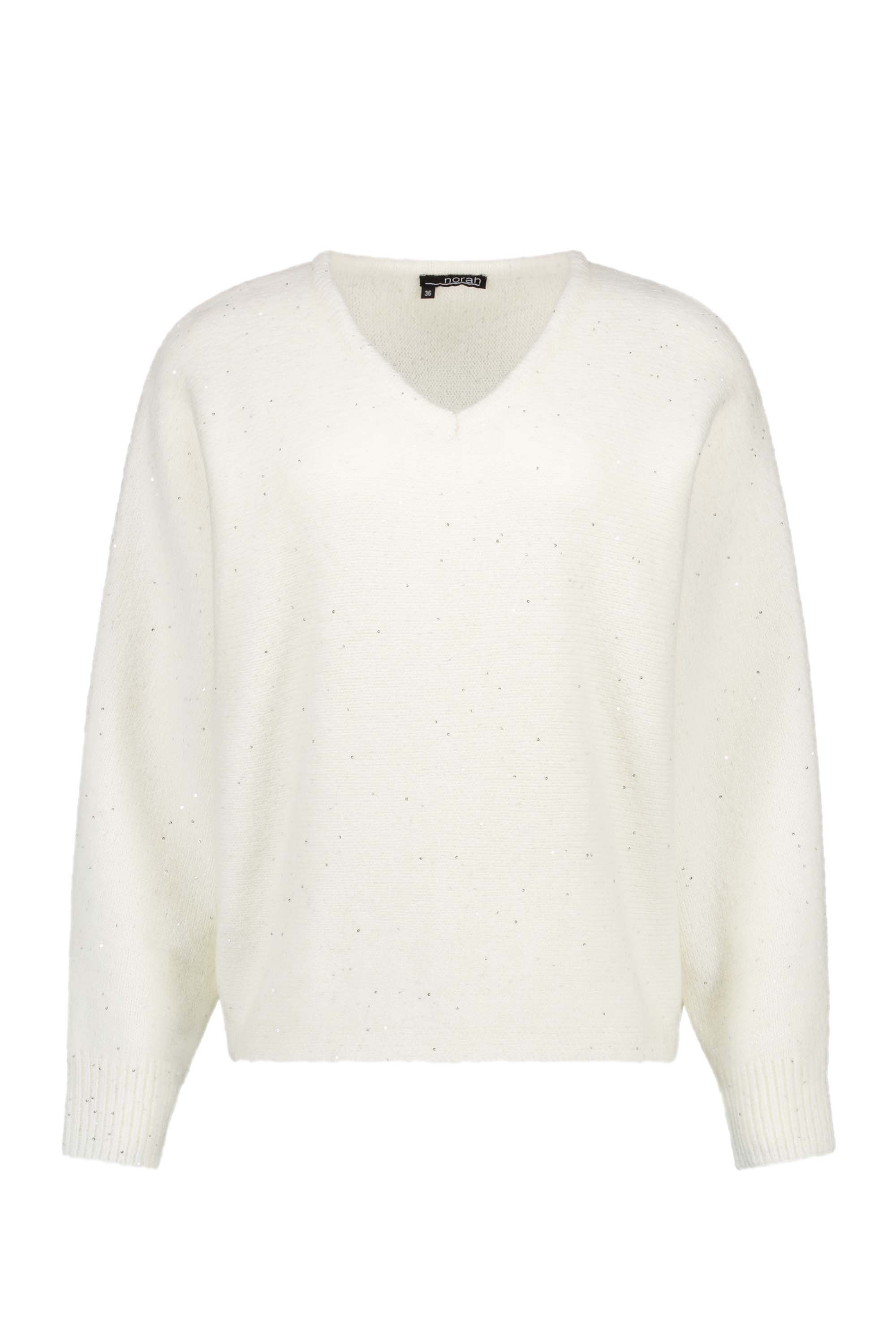 Norah Witte trui met subtiele pailletten off-white 217261-101-36