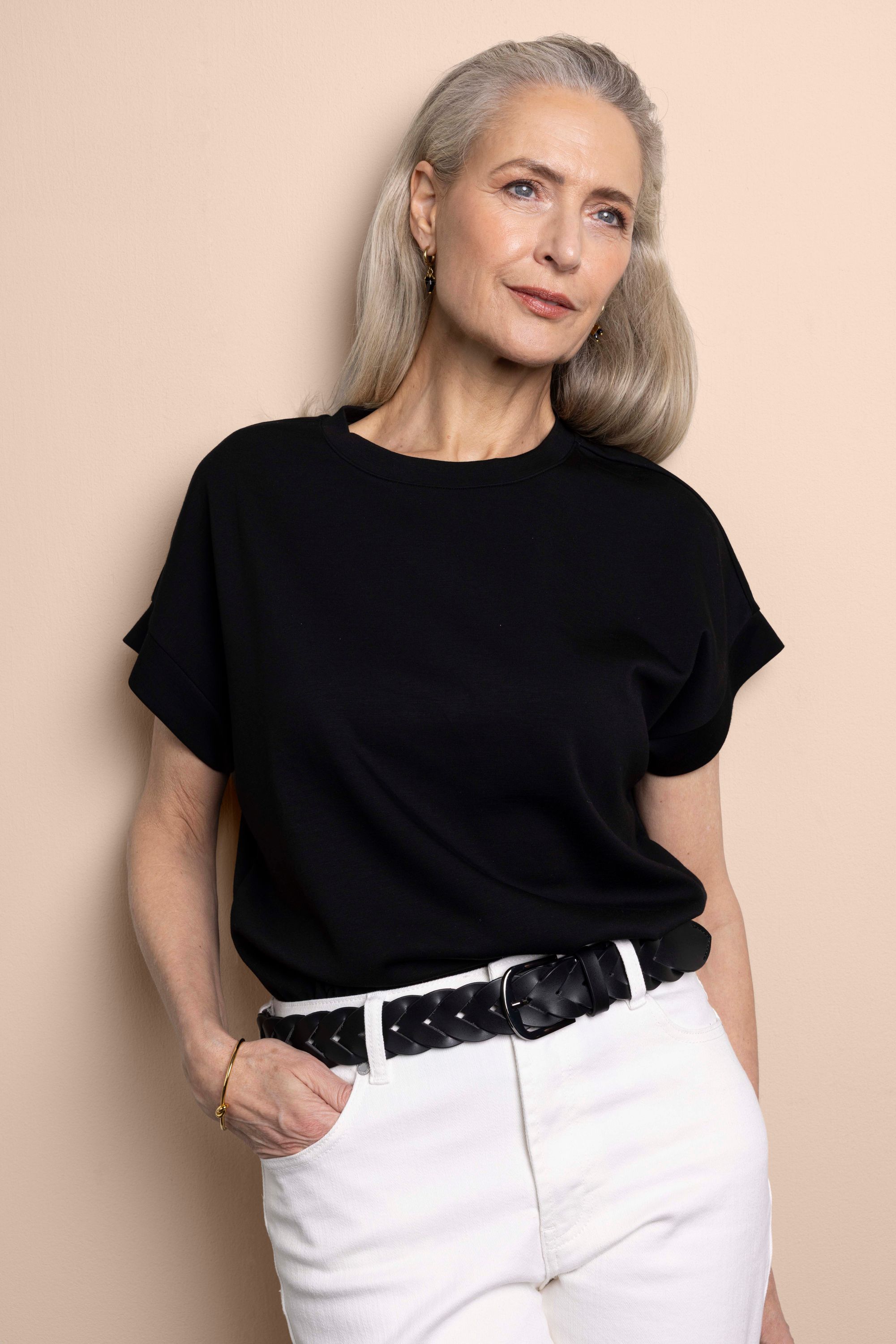 Norah Zwarte gevlochten riem black 217270-001-S