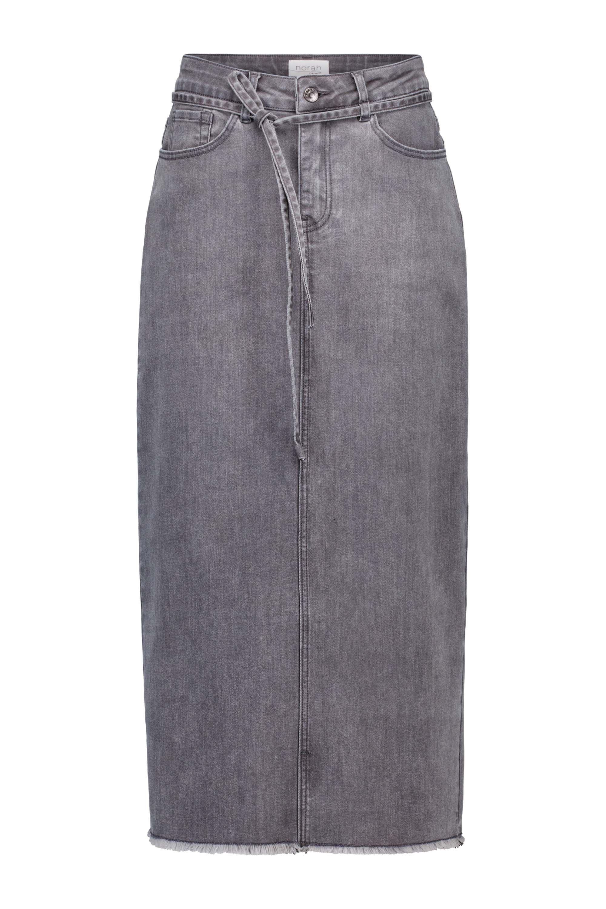 Norah Grijze denim midi rok met ceintuur grey denim 217286-046-36