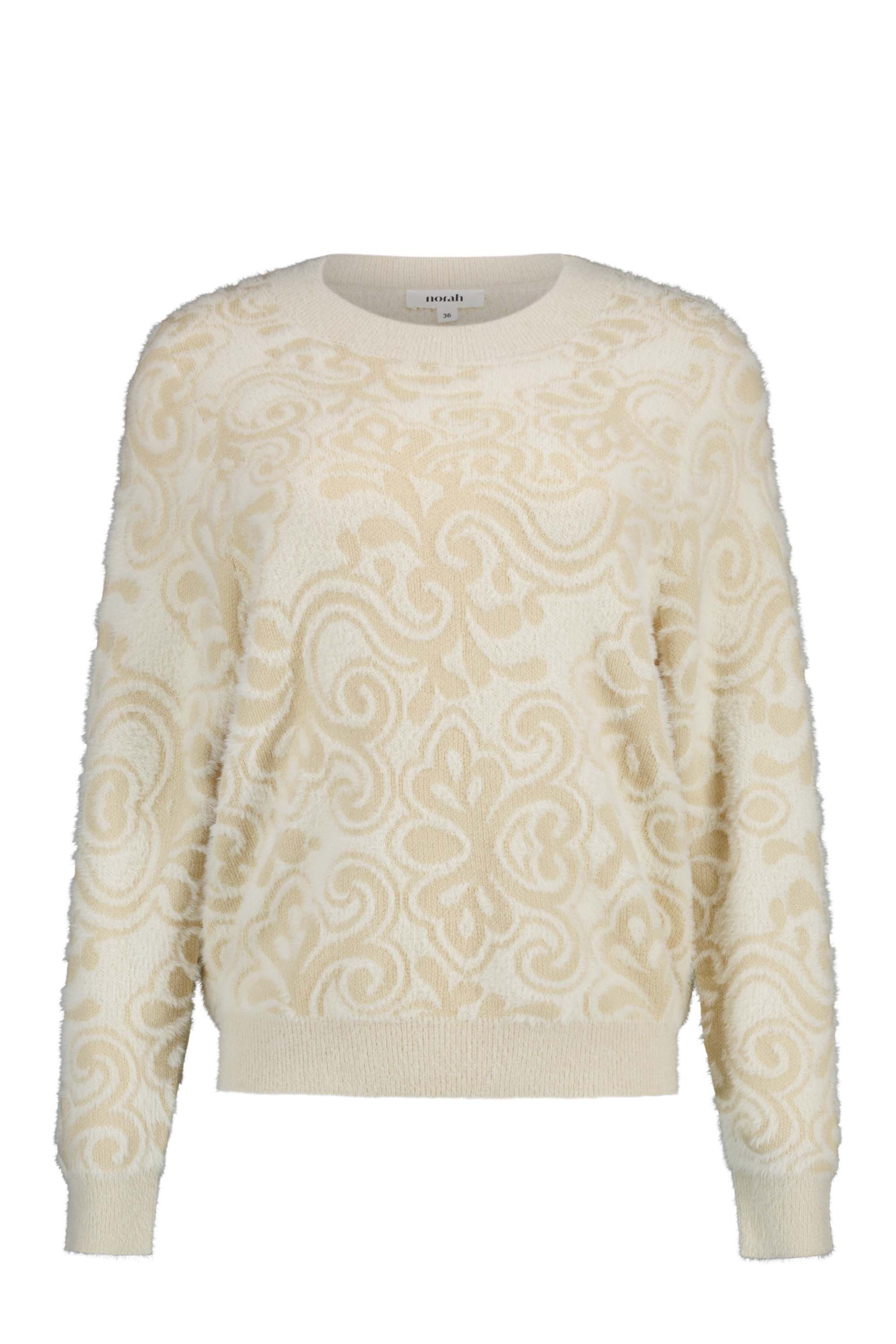 Norah Ecru trui met subtiel patroon ecru 217296-102-40