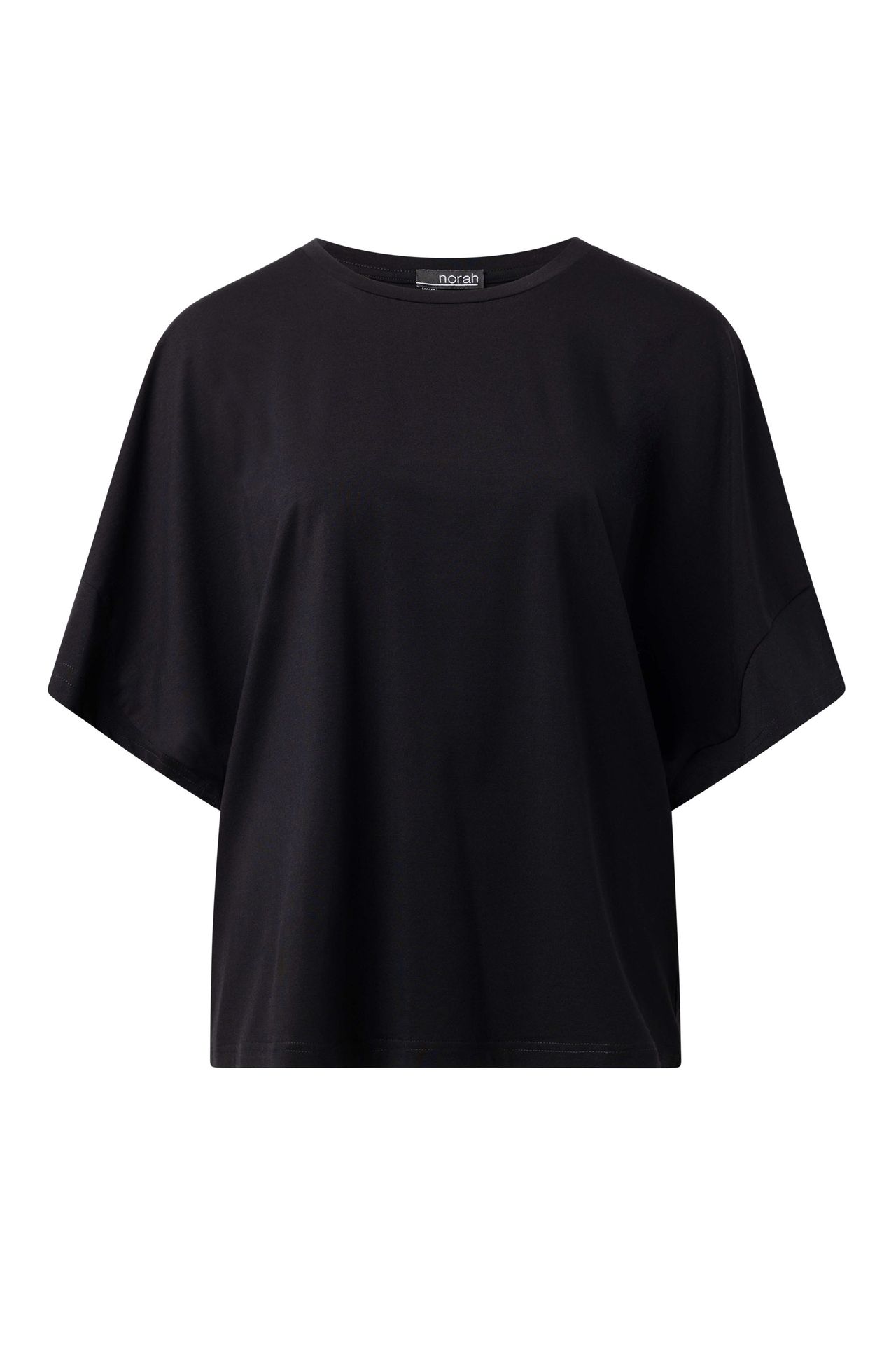 Norah Zwart shirt met plooidetail black 217312-001-46-48