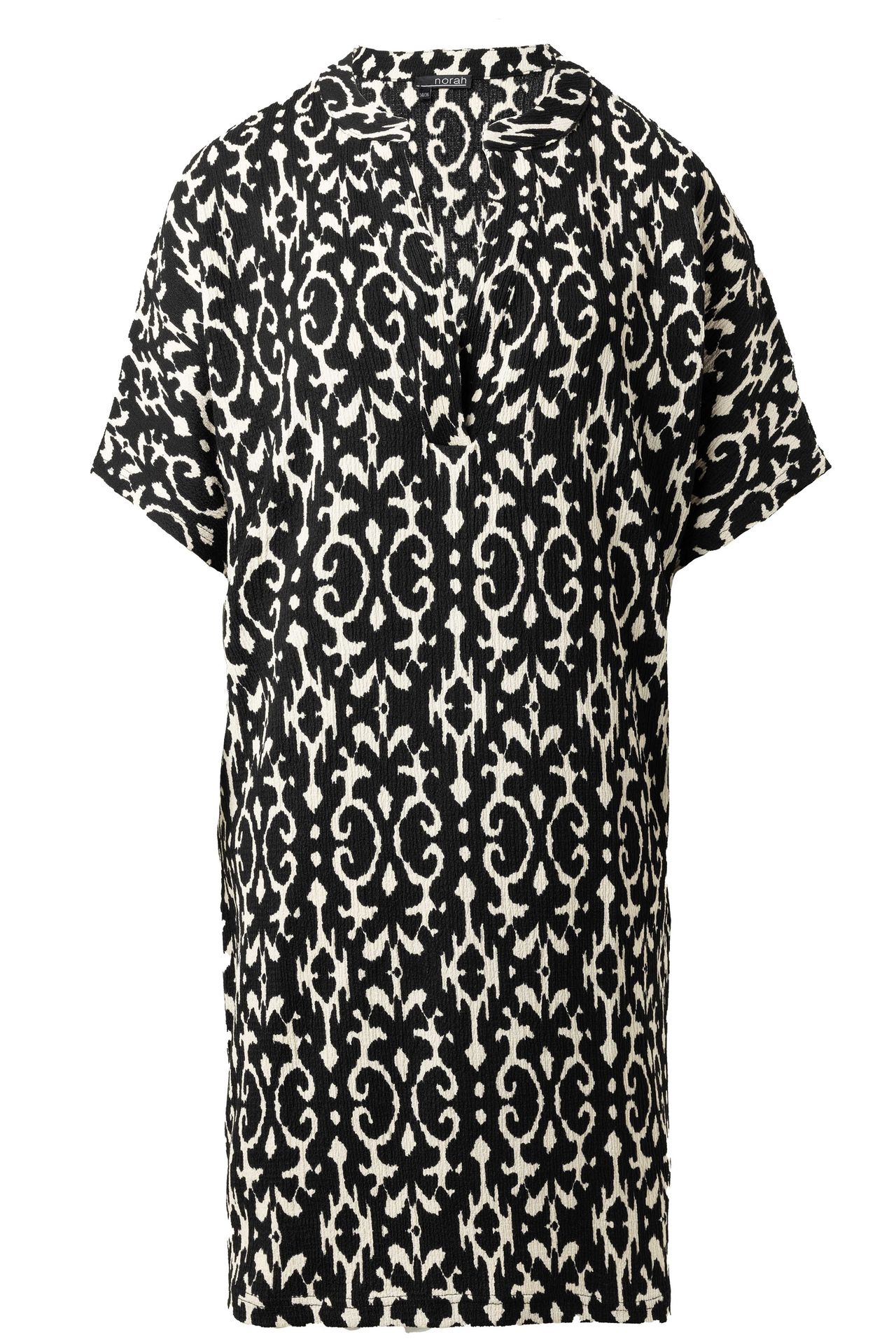 Norah Zwart/wit midi jurk black/white 217313-031-42-44