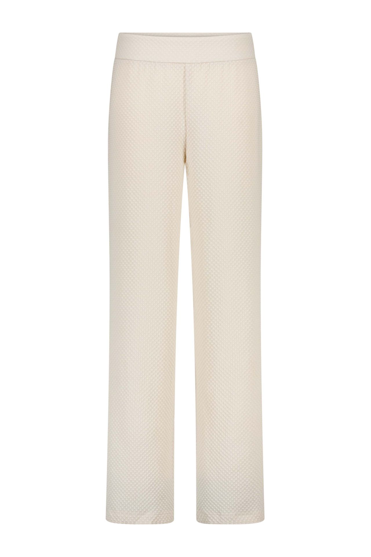 Norah Zandkleurige wijde broek met structuur light sand 217315-111-38