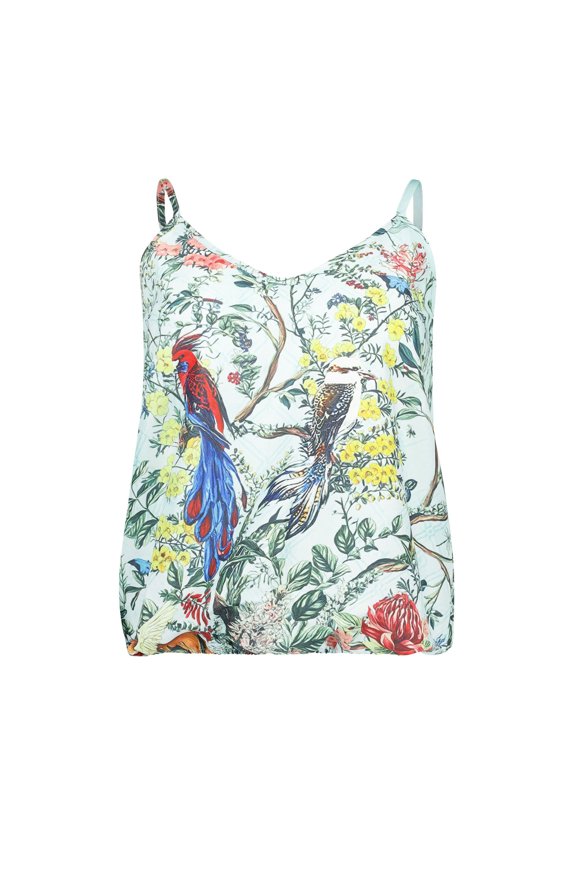 Norah Groene top met botanische print multicolor 217323-002