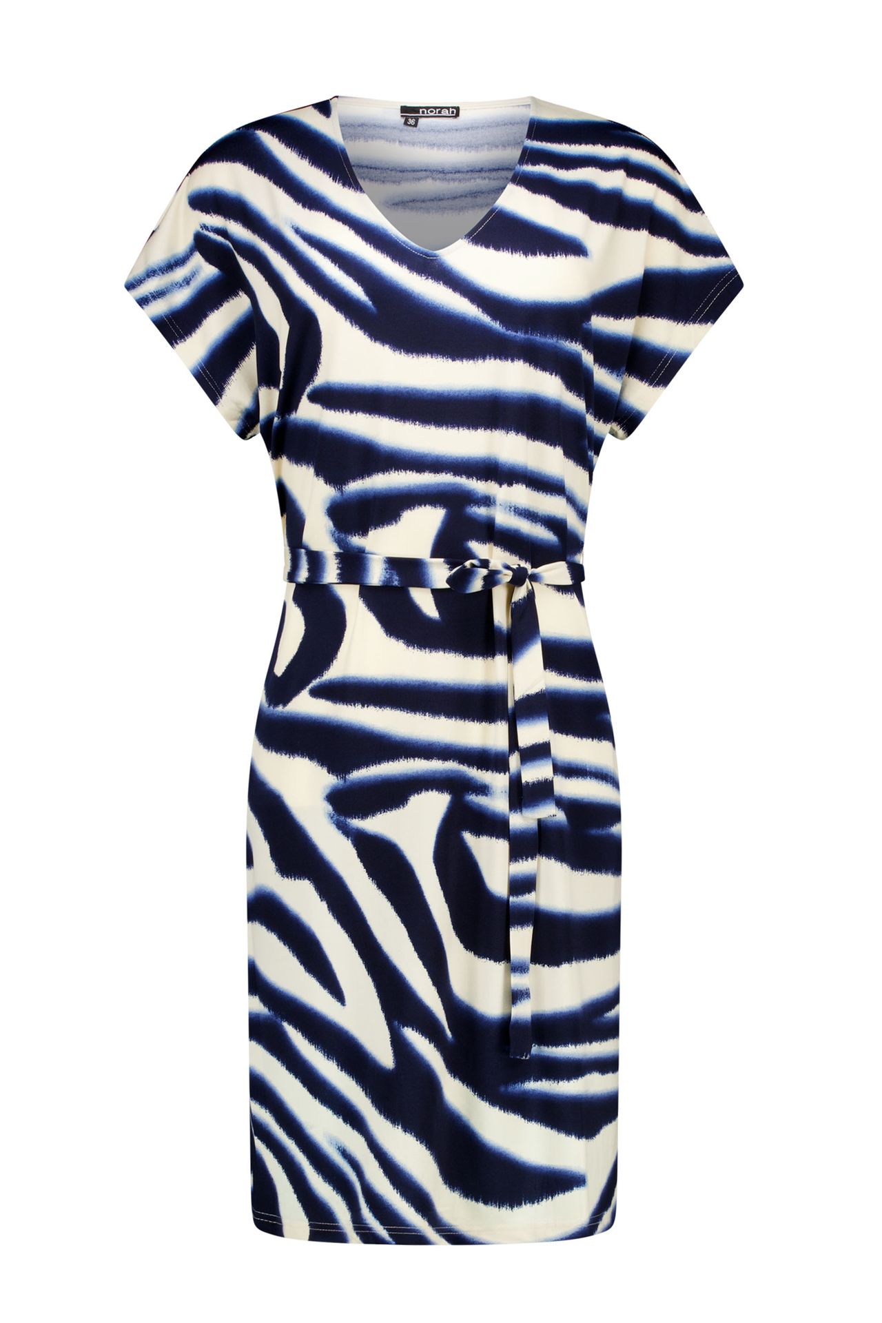 Norah Meerkleurige midi jurk met grafische print blue multicolor 217324-420-40