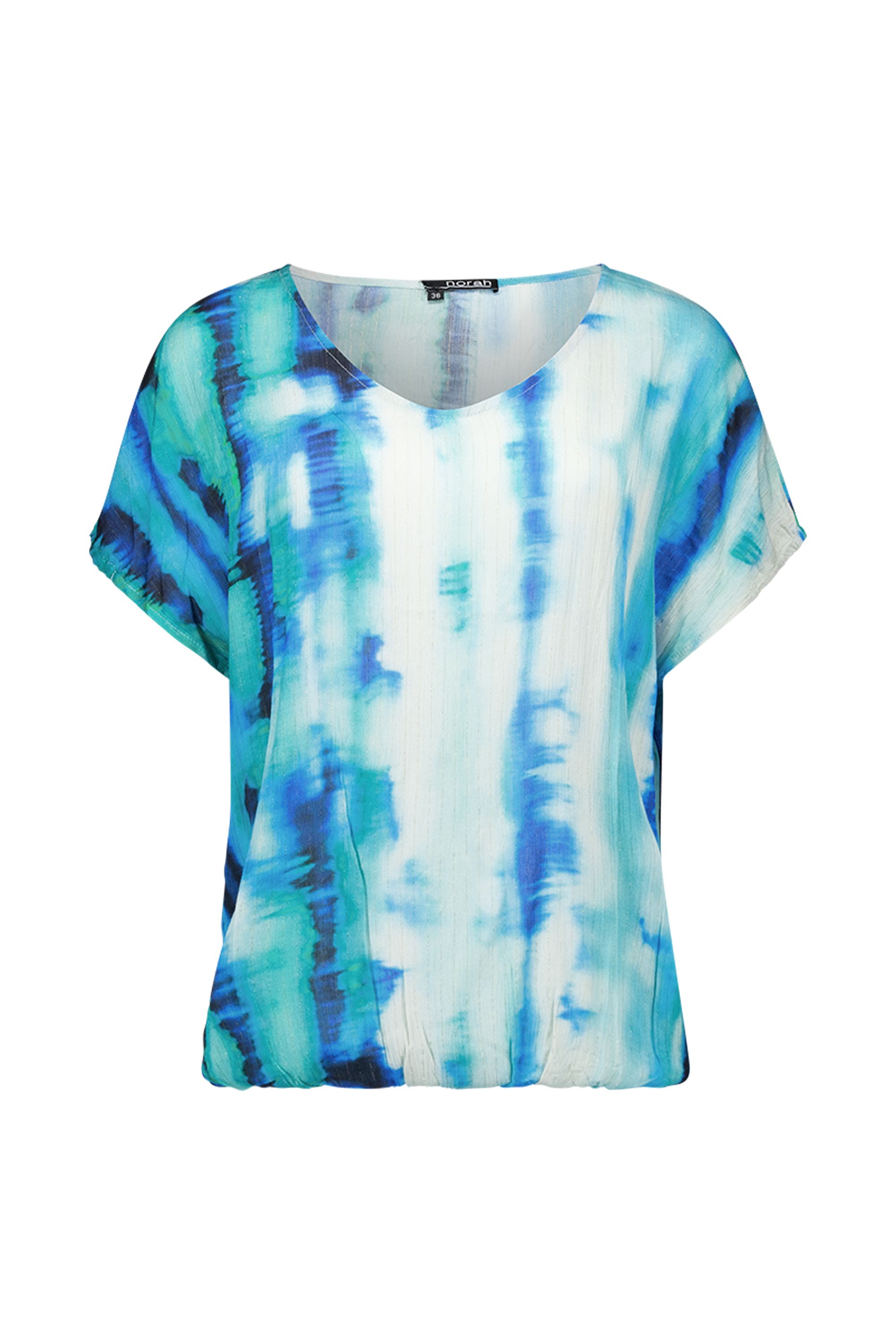 Norah Blauwe top met grafische print blue multicolor 217325-420-34