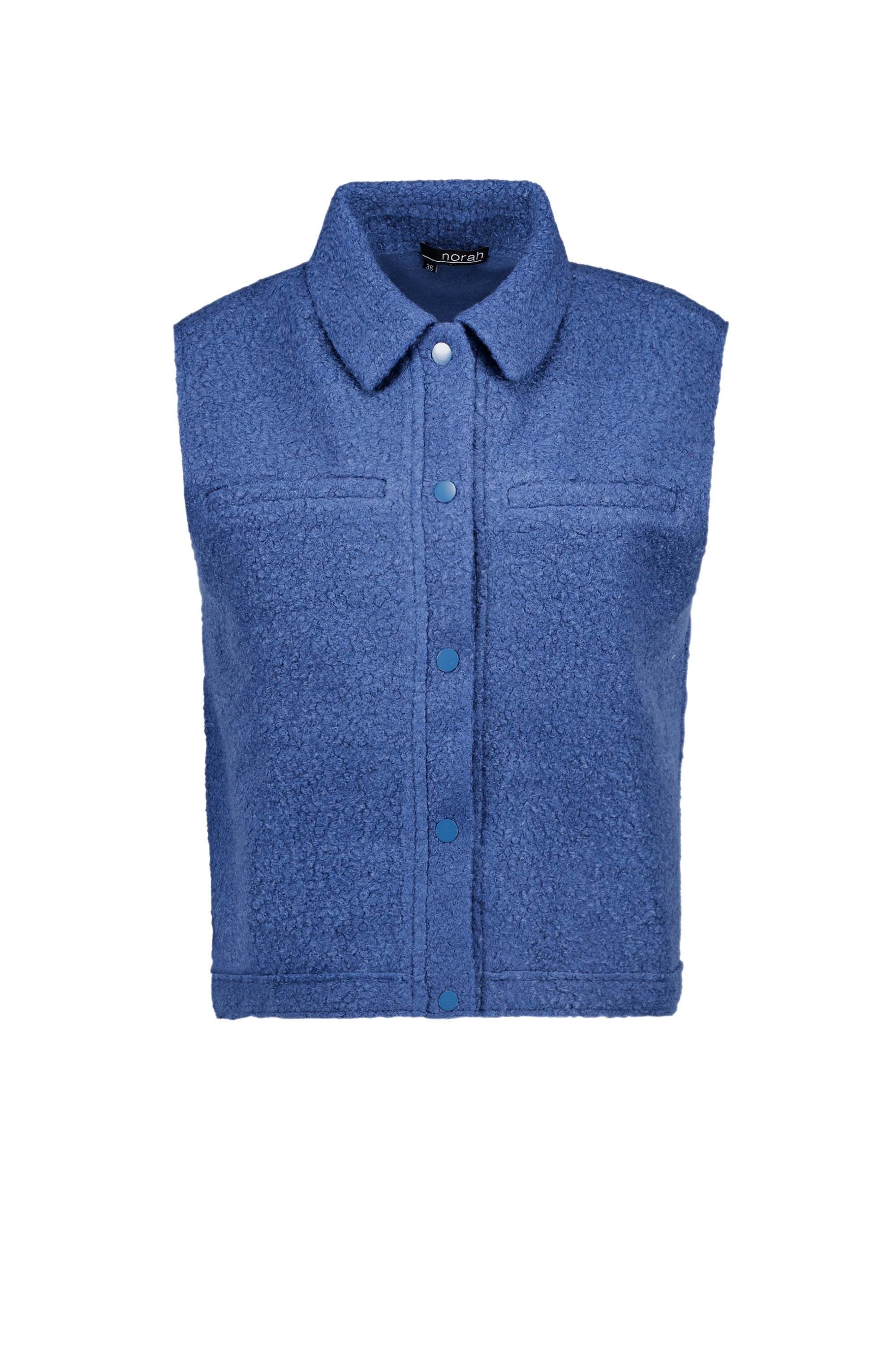 Norah Blauw teddy gilet denim blue 217326-472-34