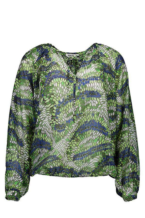 Norah Blouse met grafische print green multicolor 217327-520-34