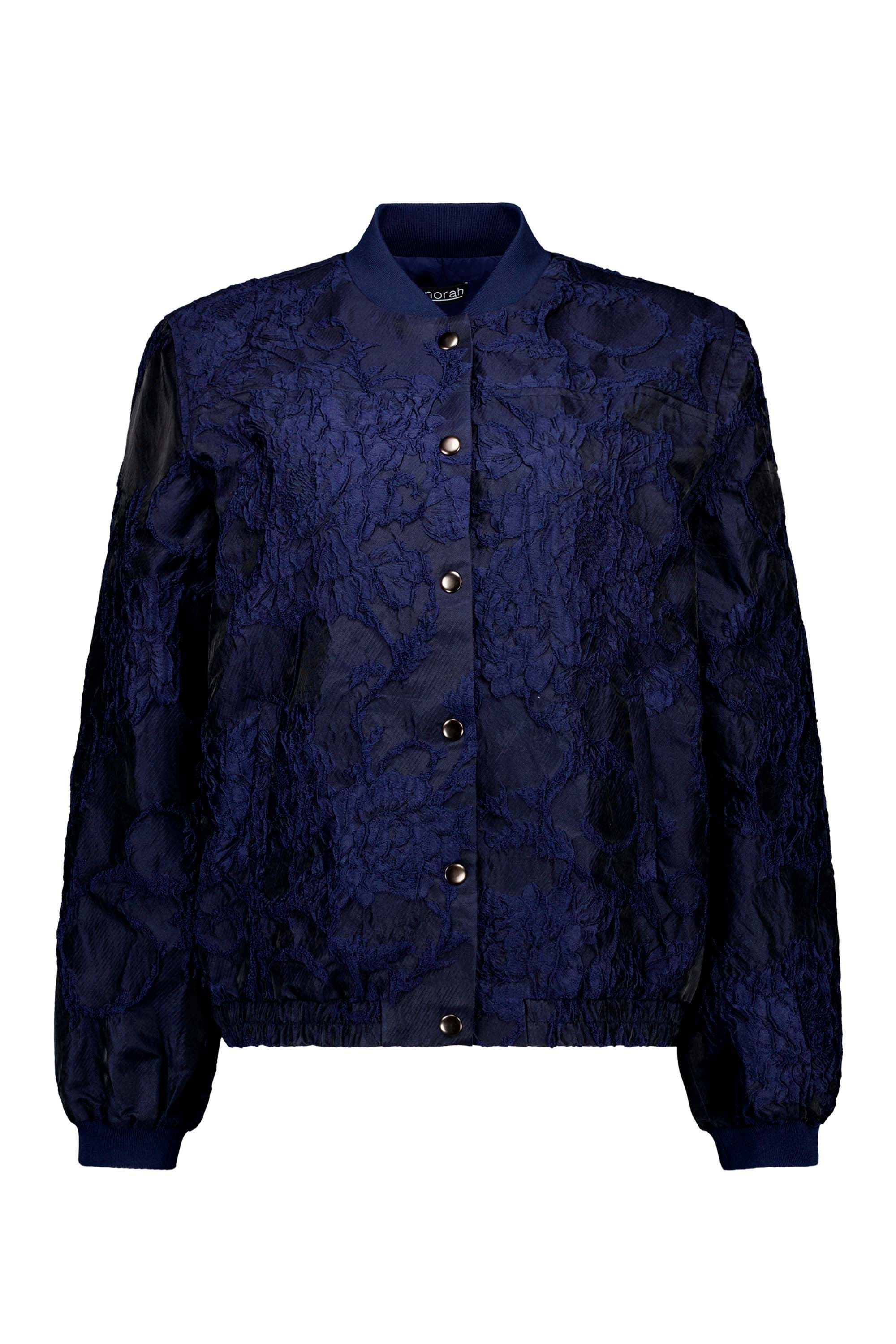 Norah Donkerblauwe bomberjas met structuur dark blue 217328-499-38-40