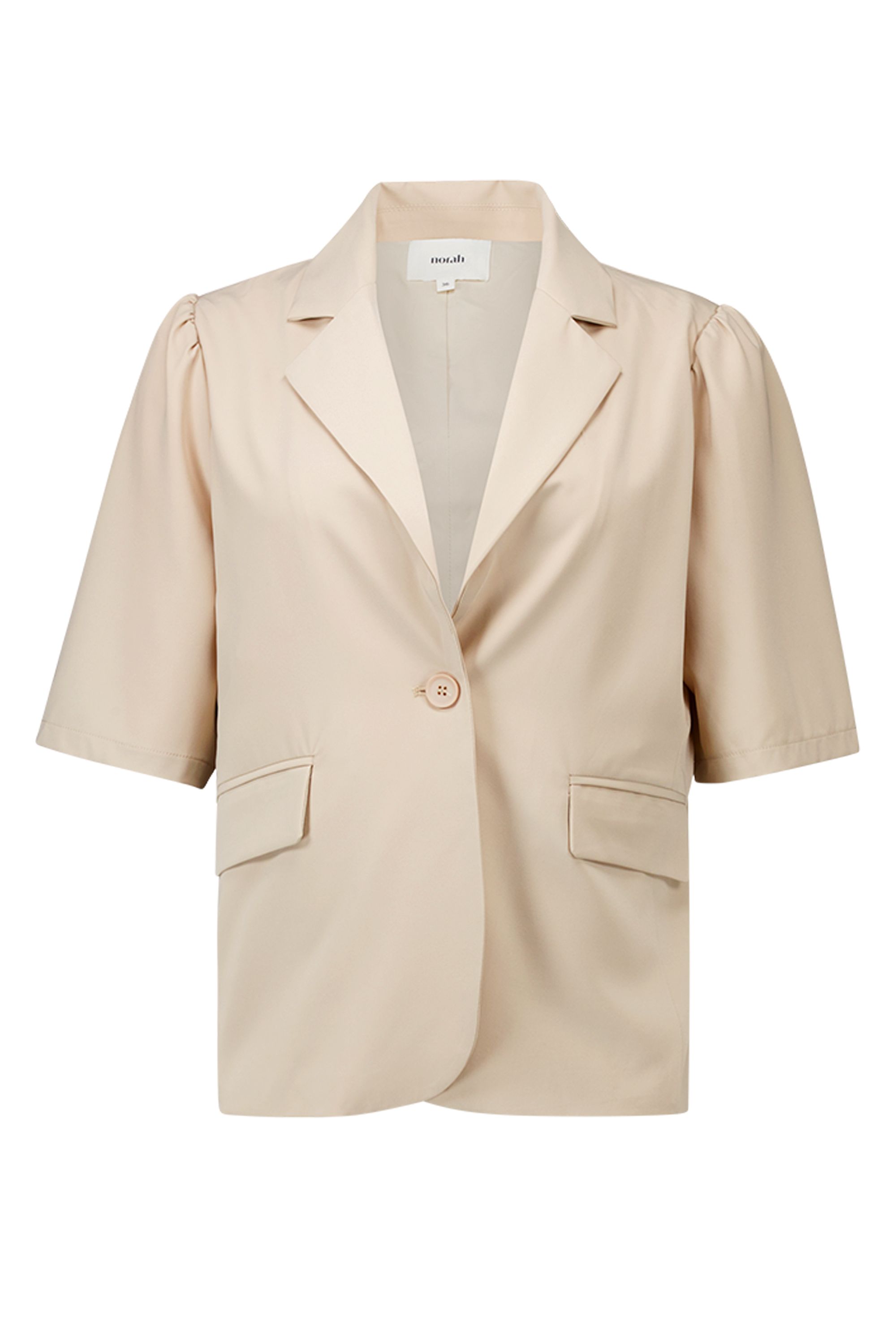 Norah Zandkleurige blazer met korte pofmouwen light sand 217337-111-42