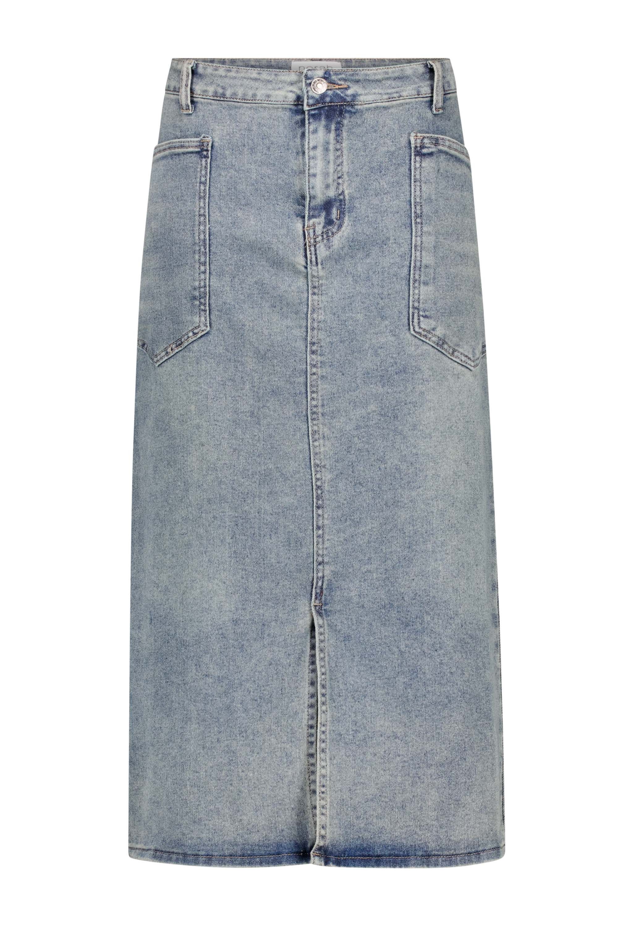 Norah Midi denim rok met stoere zakken grey/blue 217338-074-40