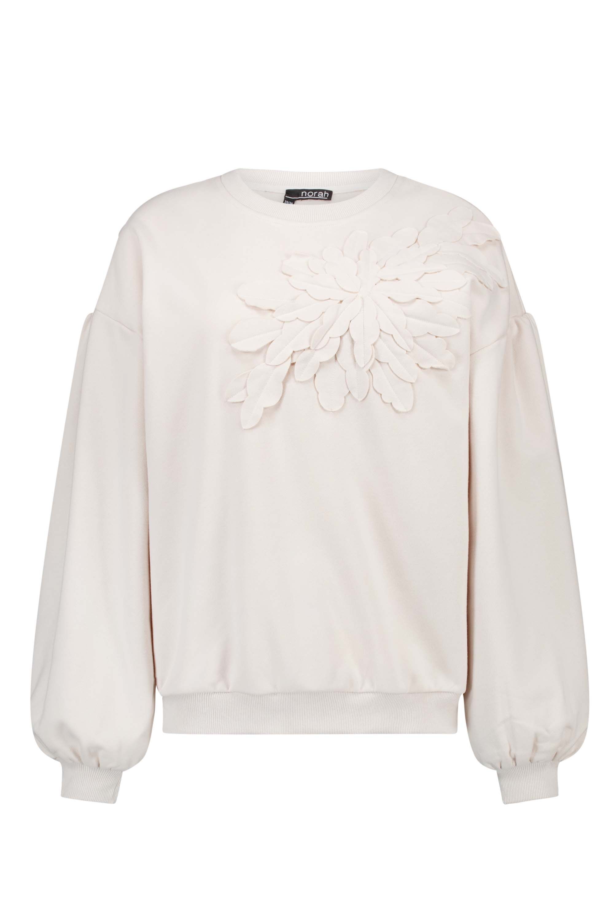Norah Zandkleurige sweater met bloem light sand 217339-111-34-36