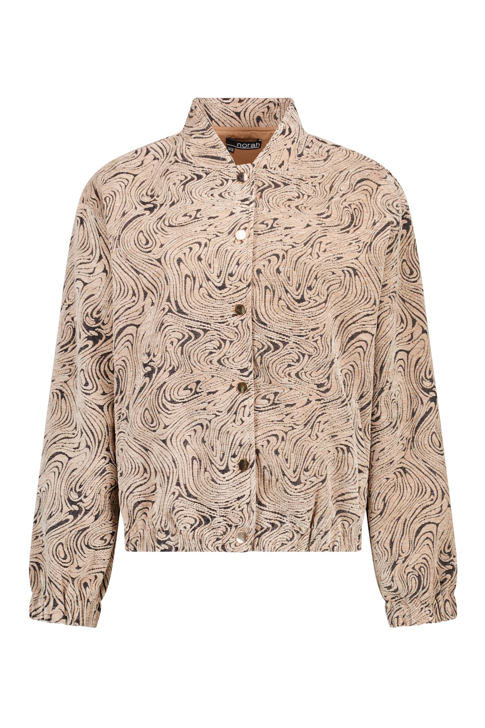 Norah Zandkleurig jasje met golvende print black/sand 217342-030-38-40