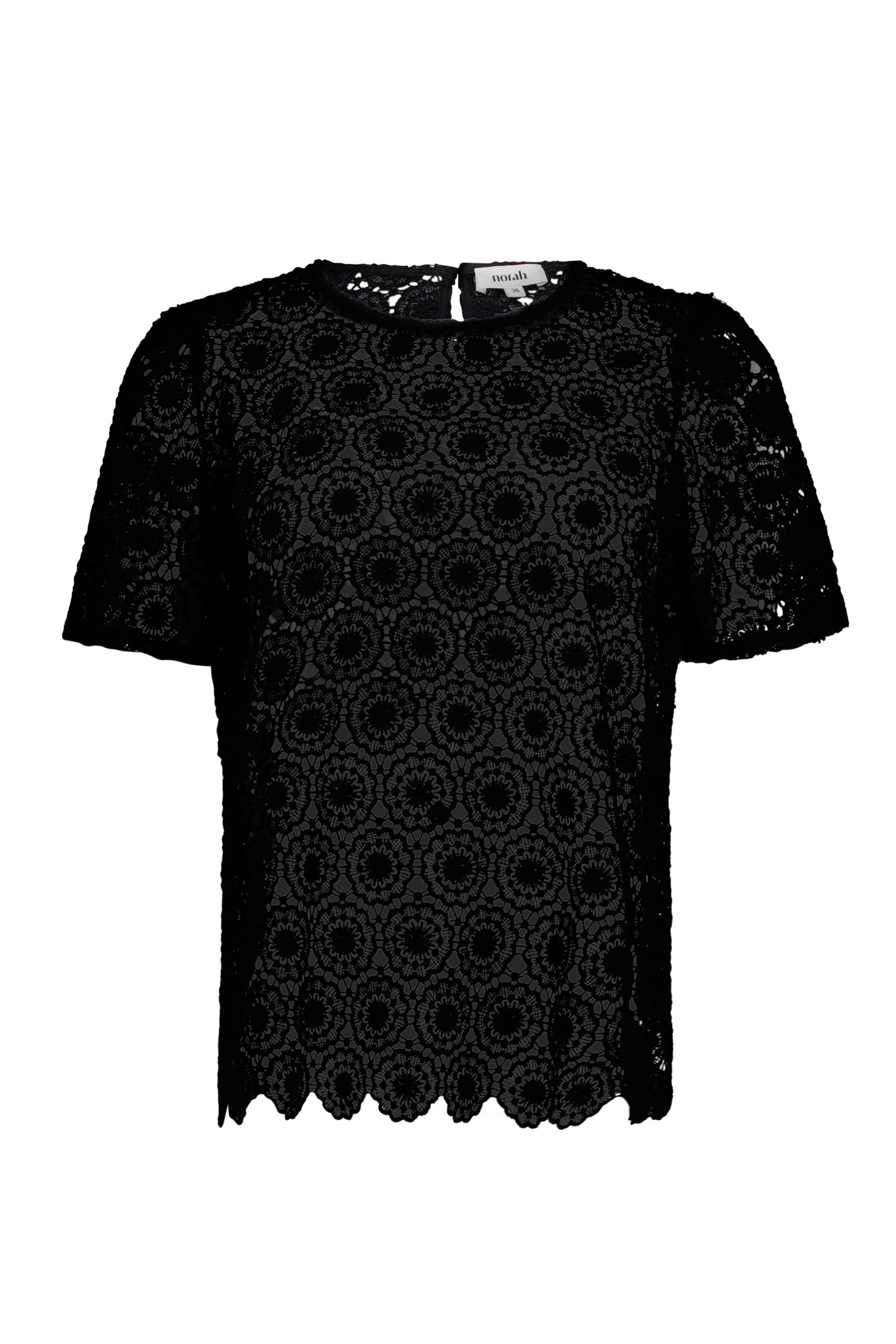 Norah Zwart kanten shirt black 217345-001