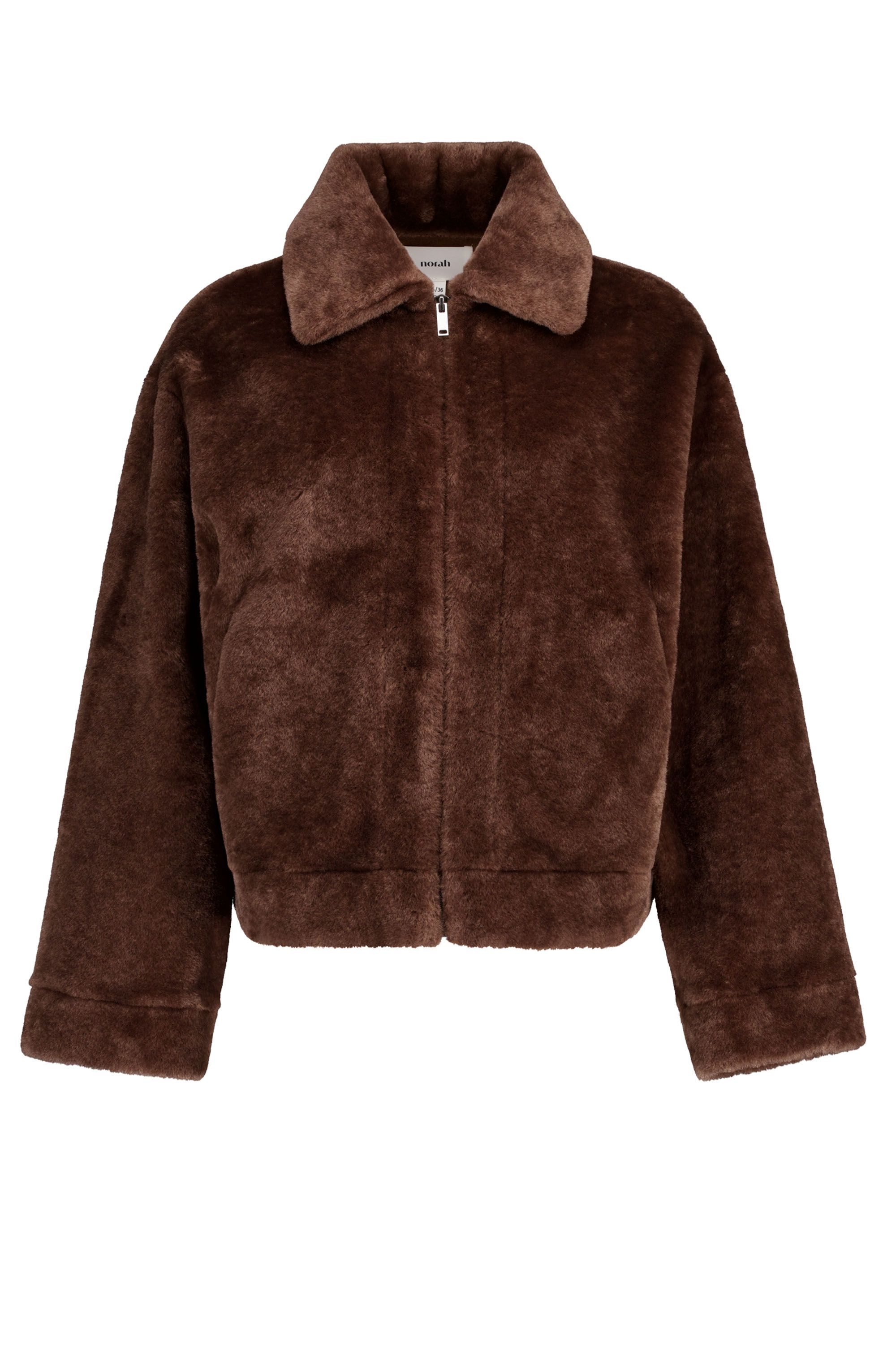 Norah Bruine jas van imitatiebont brown 217356-200