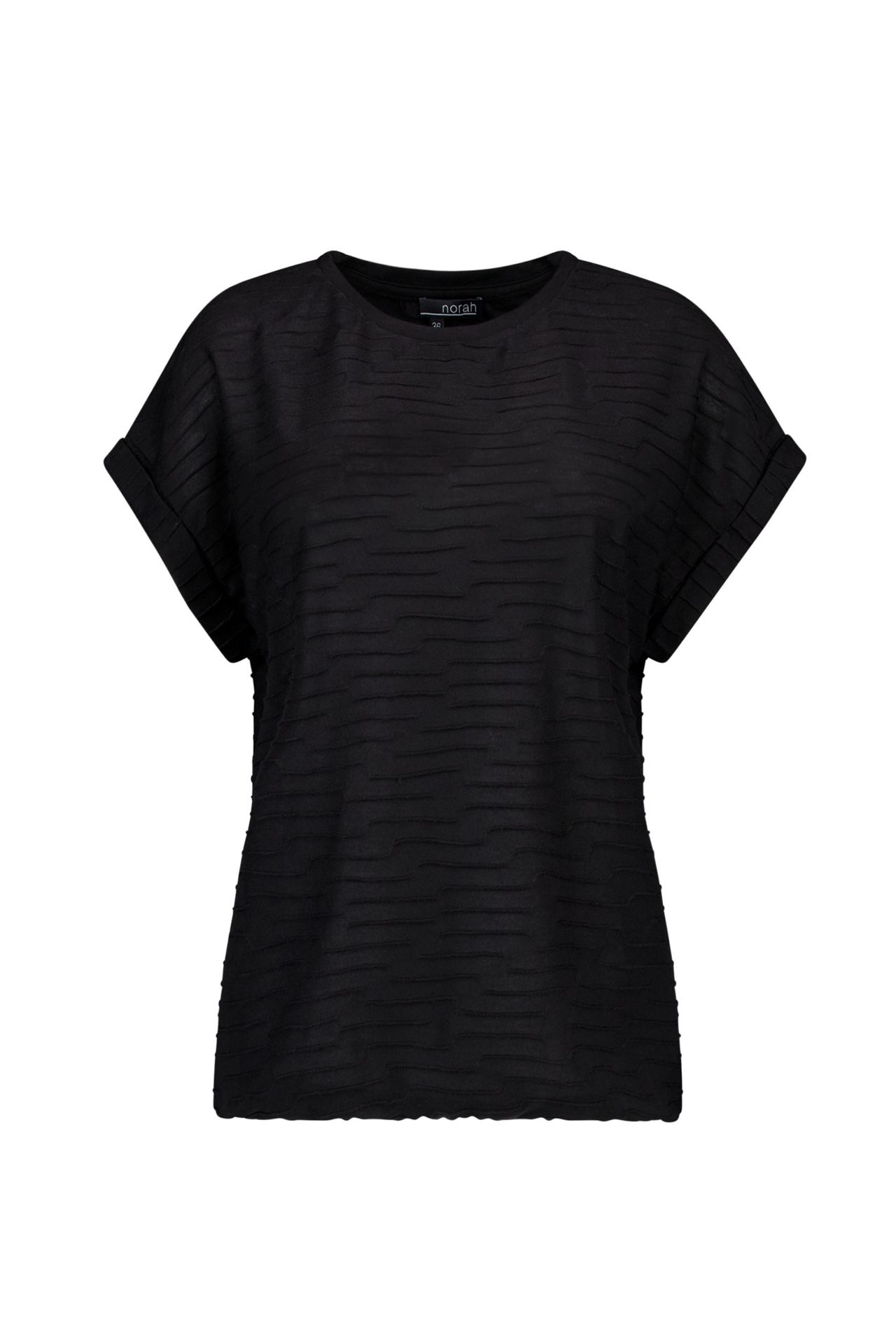 Norah Zwart shirt met structuur black 217360-001-44